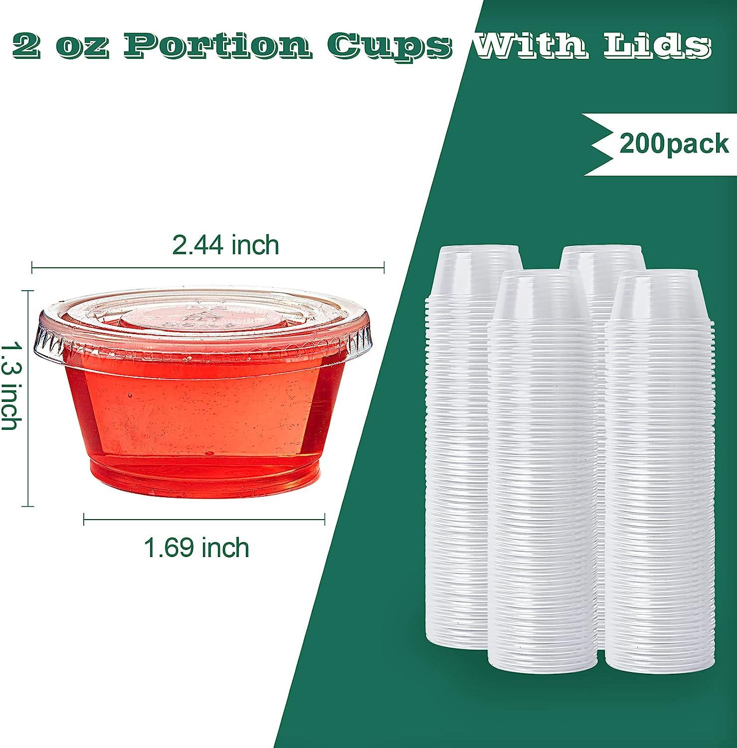 [200 Sets - 2 oz.] Small Plastic Containers with Lids, Jello Shot/  Condiment Cups, 2oz Dipping Sauce…See more [200 Sets - 2 oz.] Small Plastic