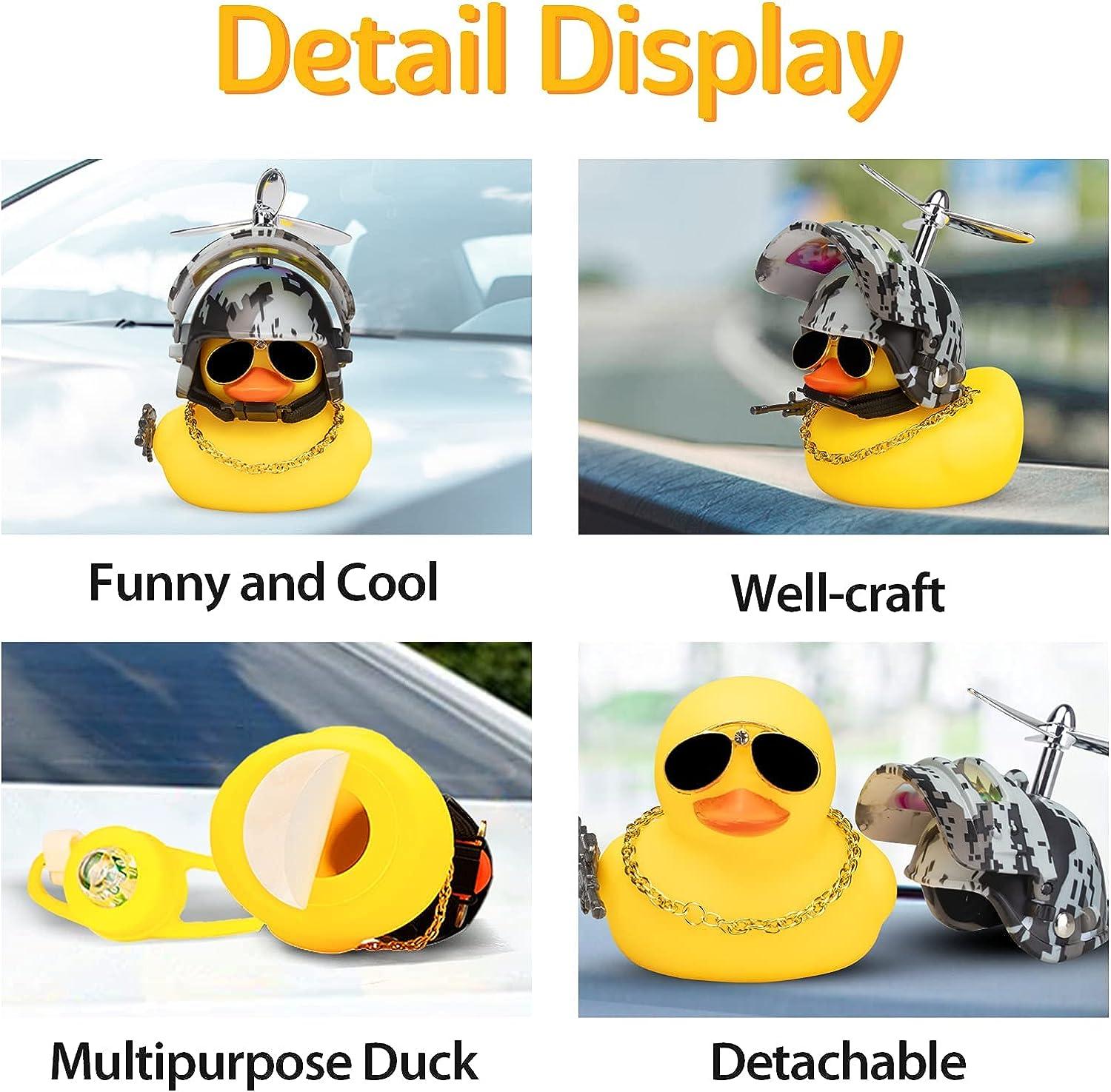 Lovely Duckling In The Car Ornament With Helmet Chain Car Interior