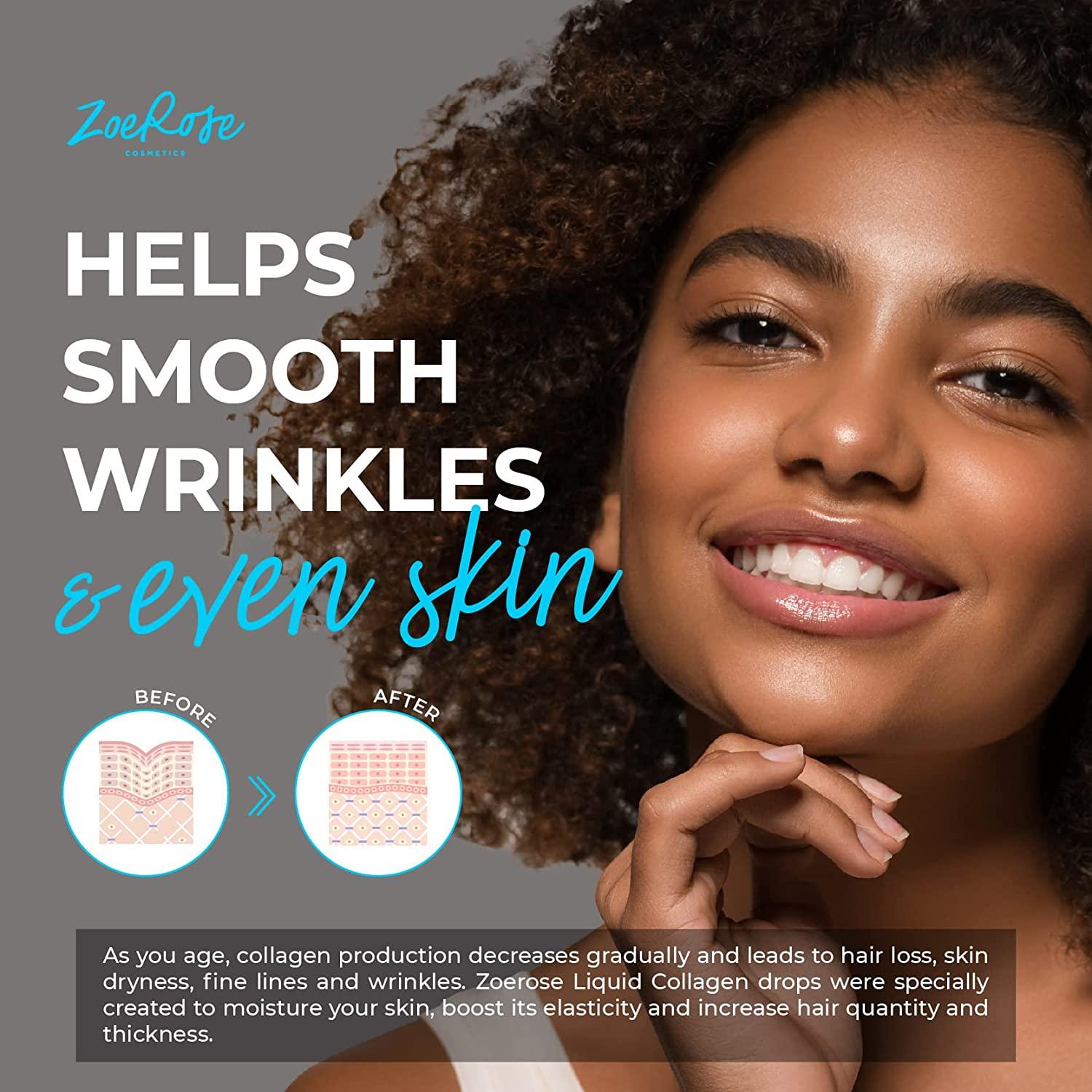 Liquid Collagen & Biotin Drops 60,000mcg Natural USAMade Supplement