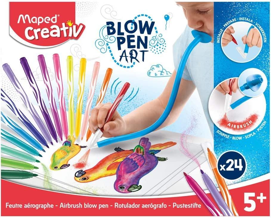 Maped Creativ Blow Art Felt Tip Pen Art Kit, 846712 Large Blow Art Set