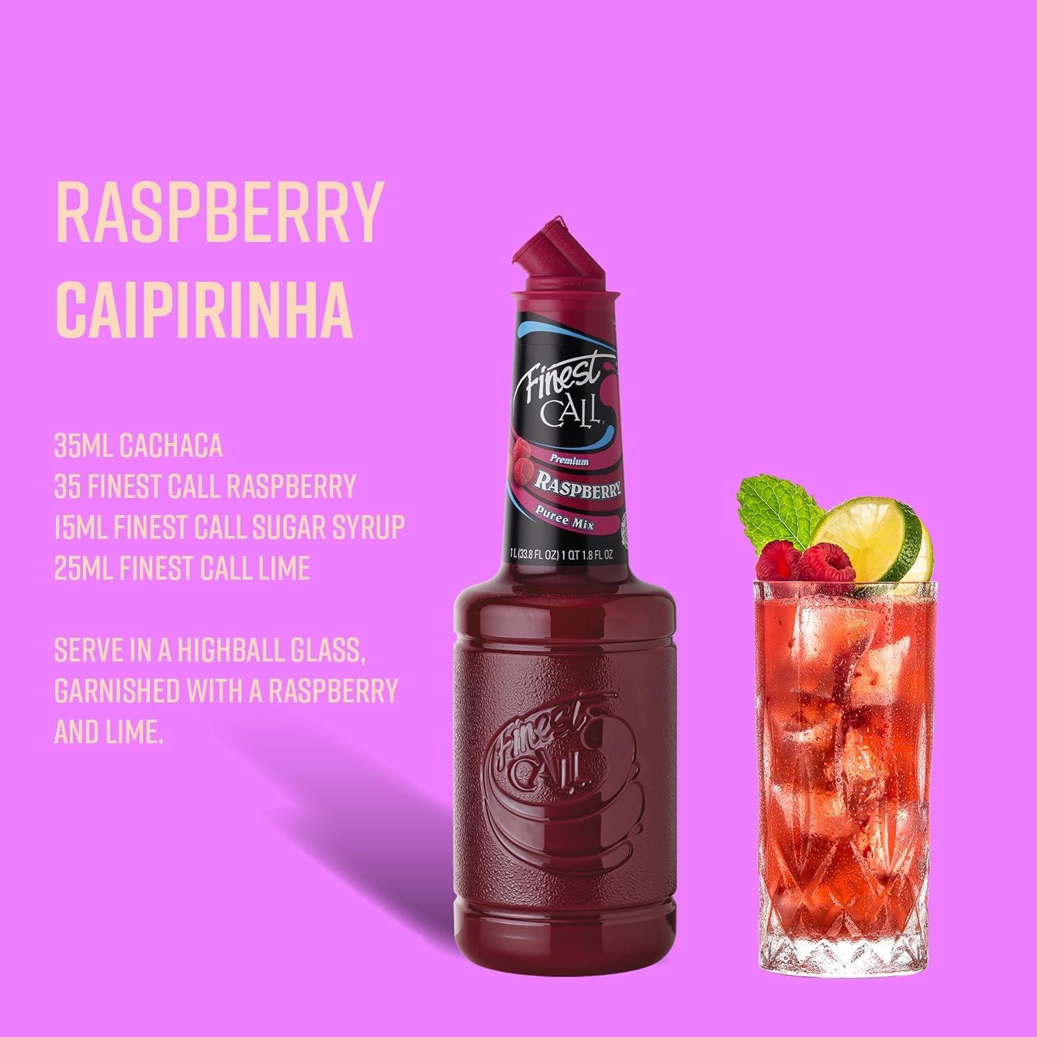 Finest Call Raspberry Puree Premium Fruit Puree for Cocktails Cooking