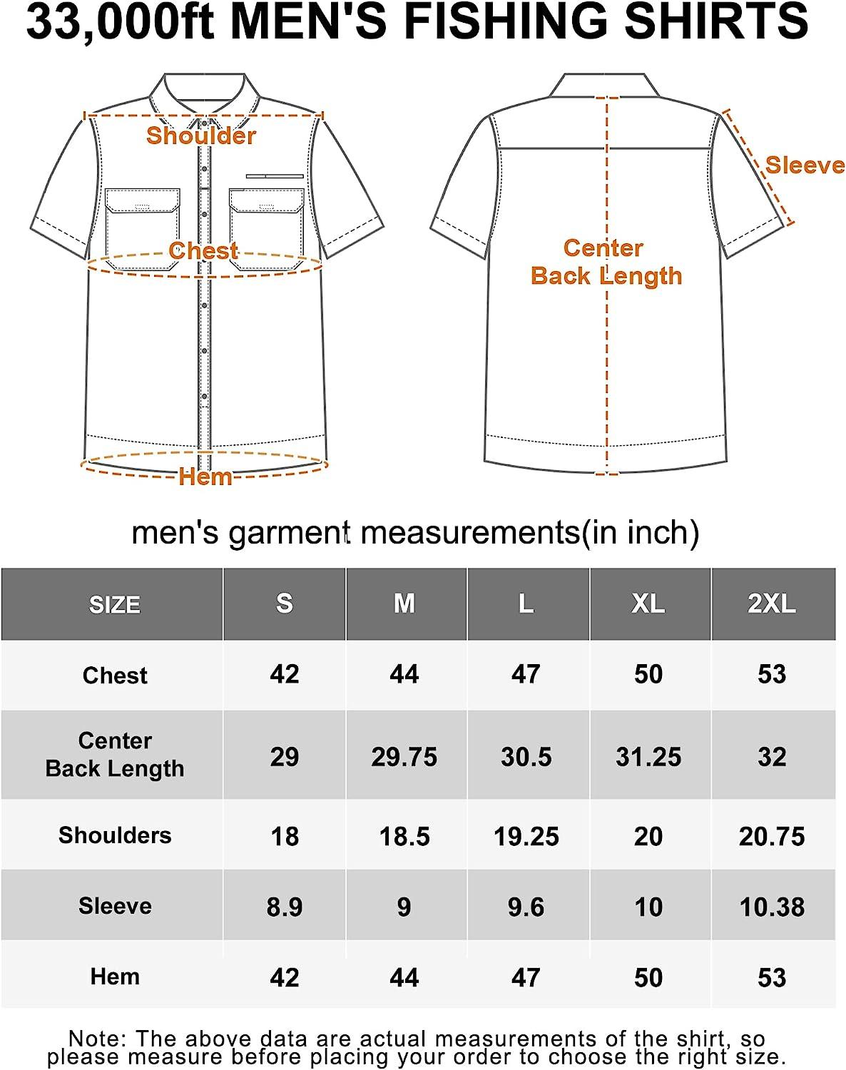 33,000ft Men's UPF 50+ UV Short Sleeve Hiking Fishing Shirt Quick