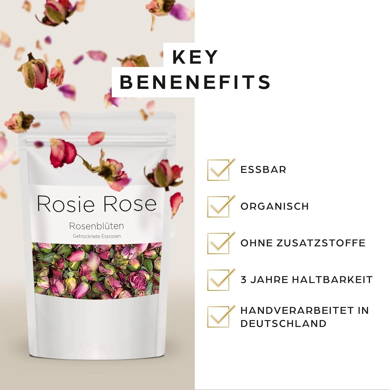 Buy Rosie Rose Edible Pink Rose Flowers - 50g Vintage Dried Flowers for ...