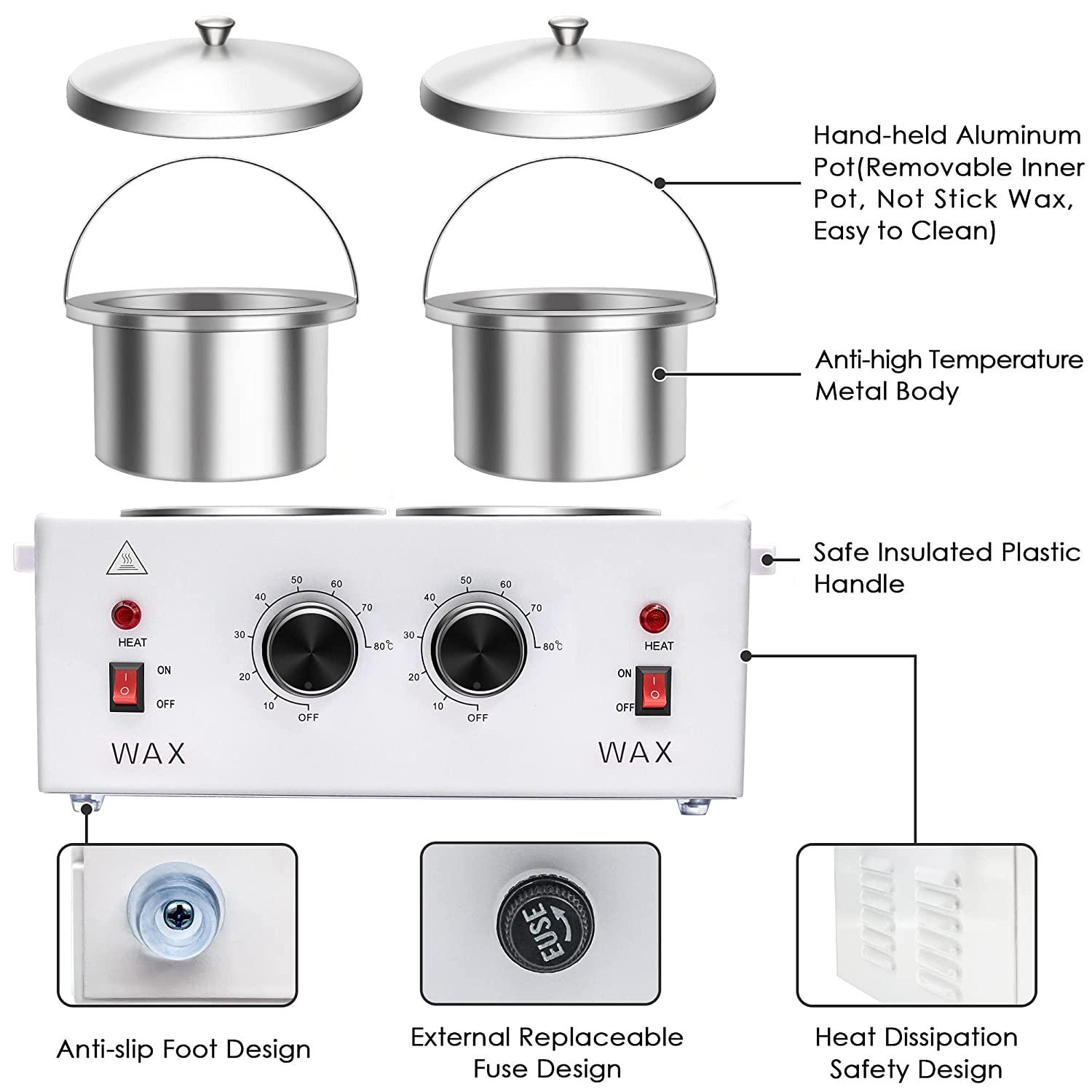 Double Wax Warmer Professional Electric Wax Heater Machine for Hair