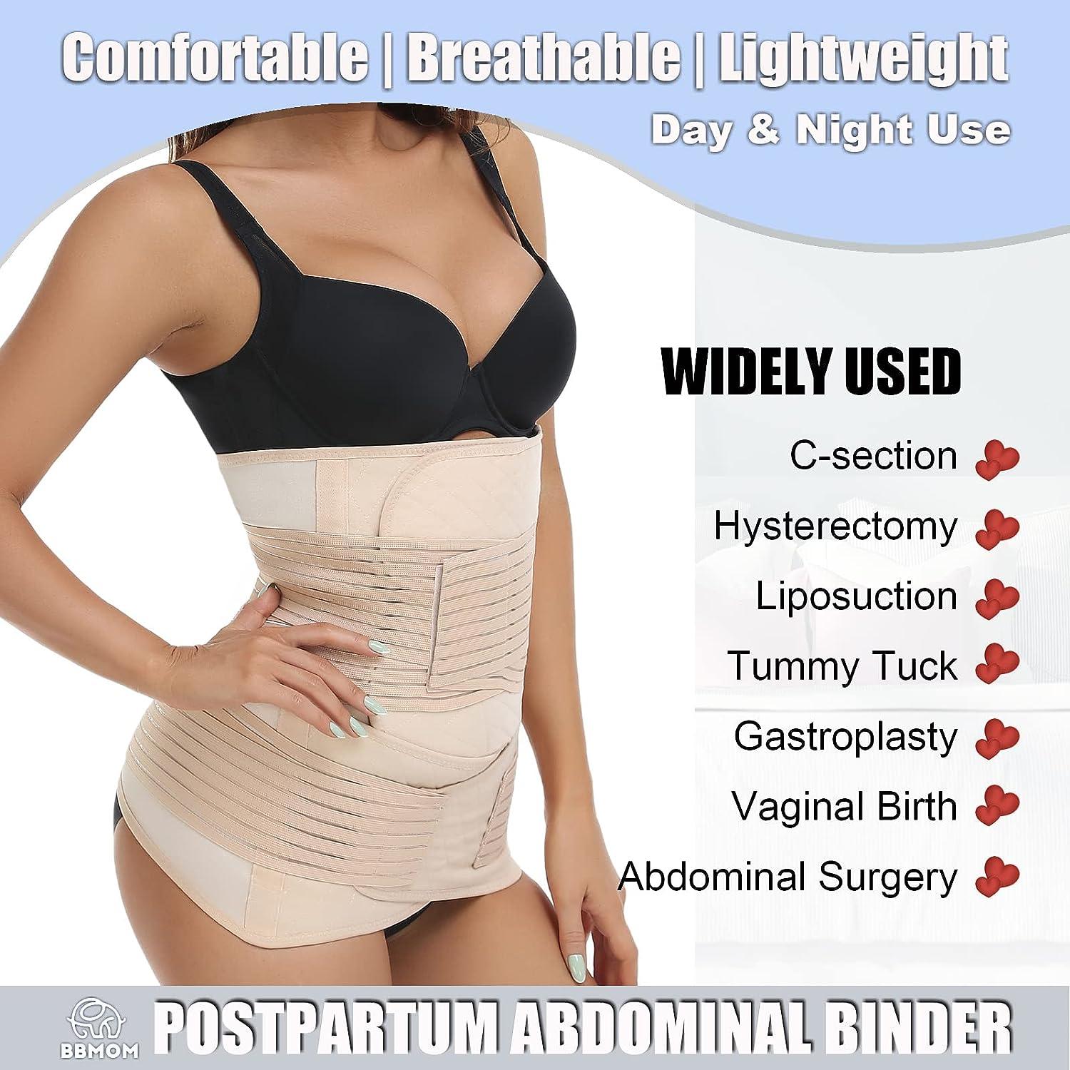 3 in 1 Postpartum Belly Wrap Abdominal Binder Belly Band C-section Recovery  Belt & Sacroiliac Hip Support Belt (X-Large ZBeige) X-Large ZBeige