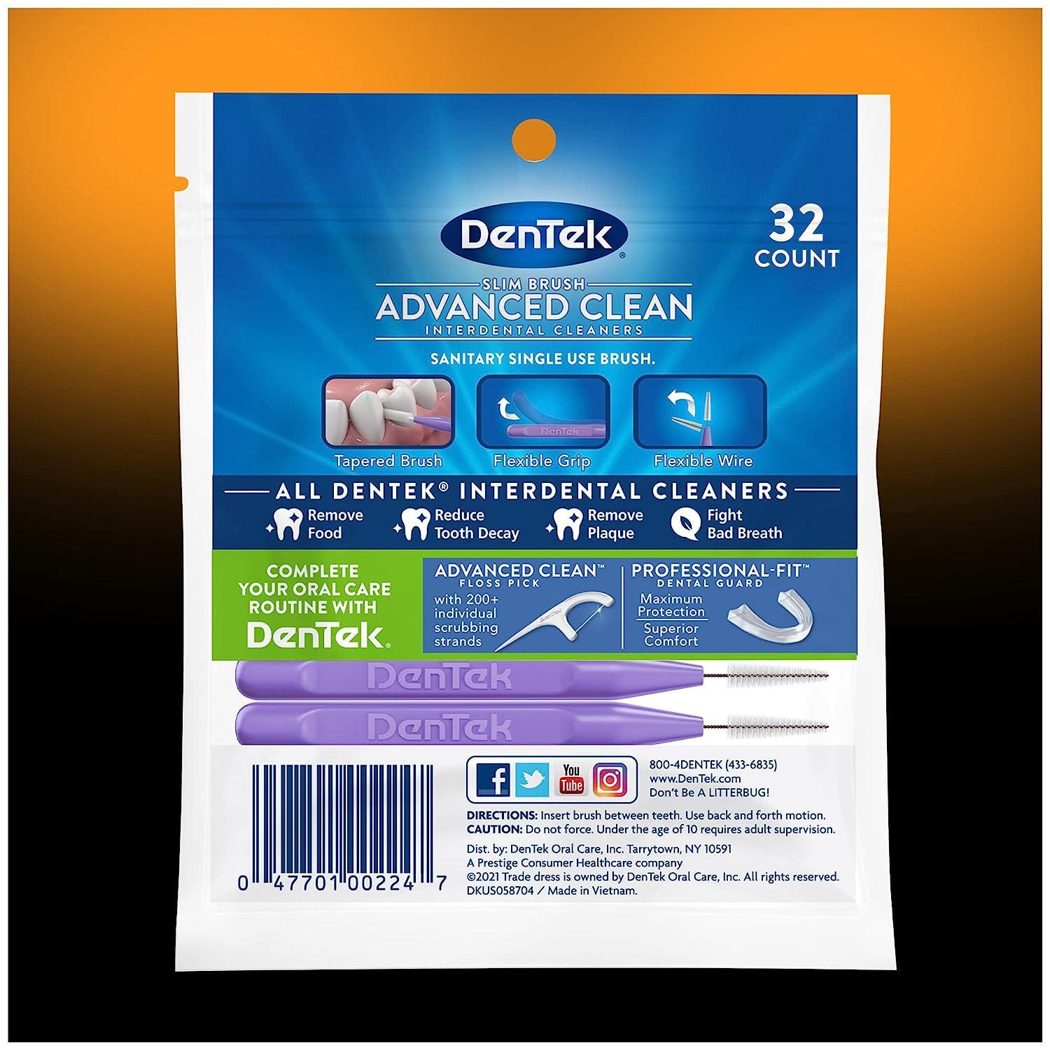 DenTek Slim Brush Interdental Cleaners Brushes Between Teeth Extra