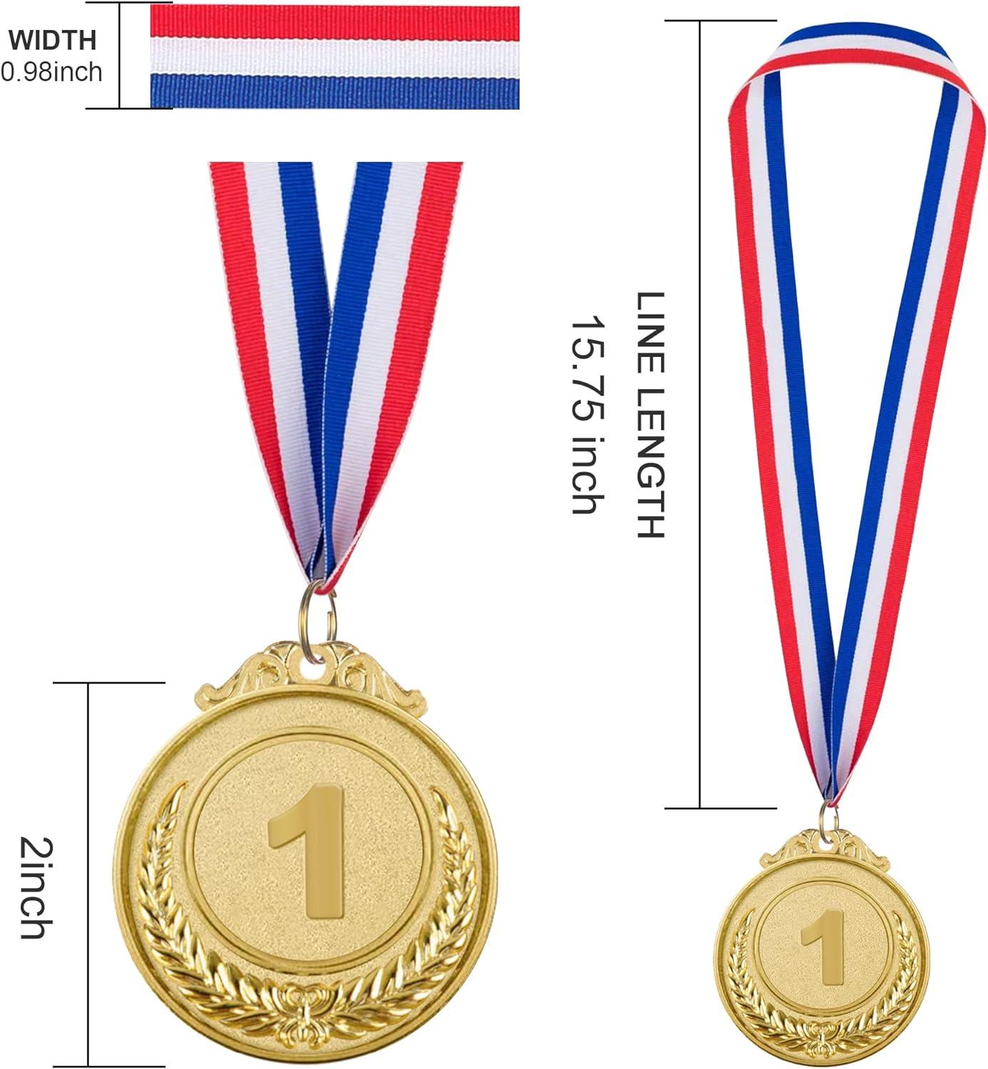 thumbnail image 2 of Uxcell 2.6 Inch Silver Award Medals 2nd Prize Style With Neck Ribbon 3 Pieces 2 of 14