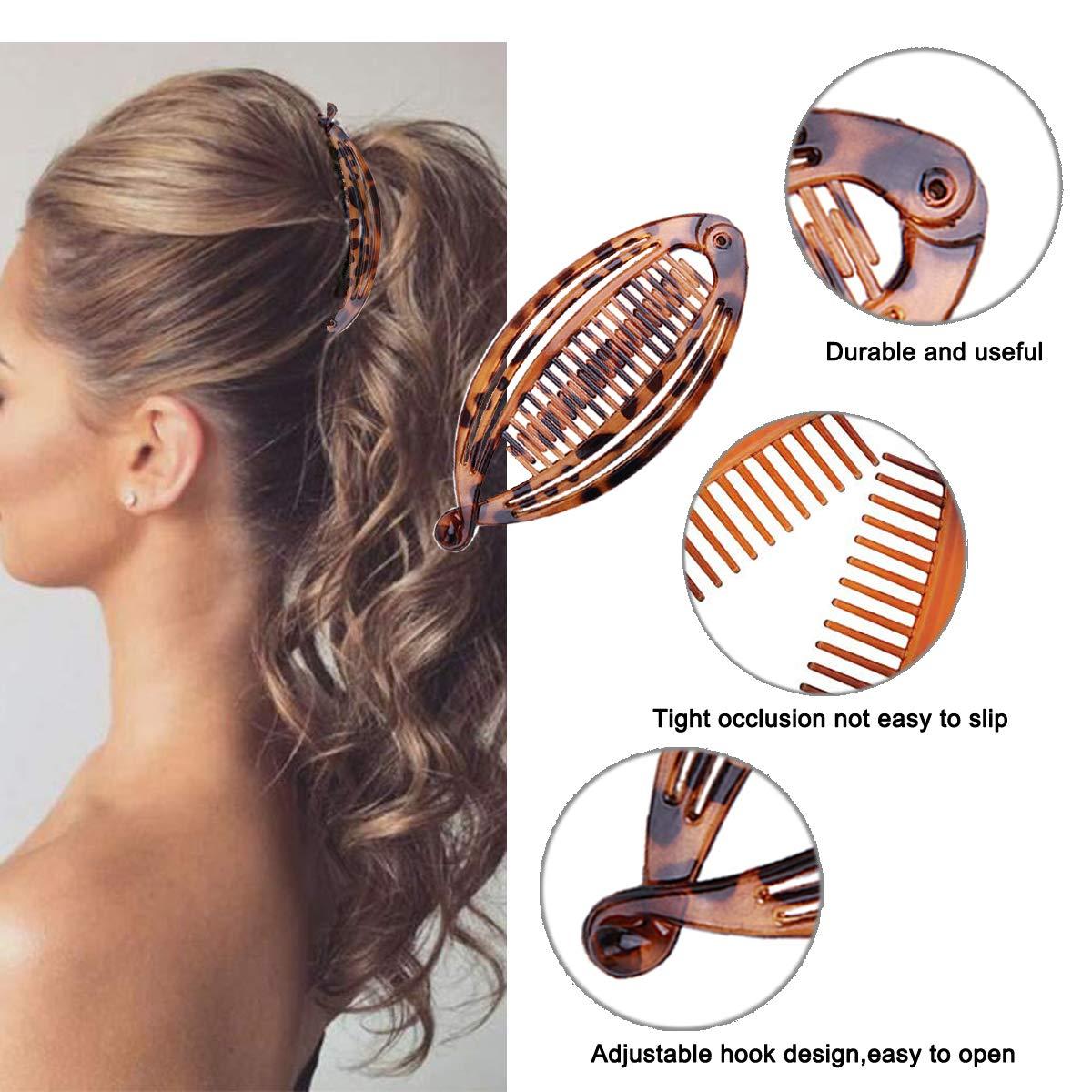 Youme Banana Hair Clip for Thick Fine Curly Hair Vintage Clincher Combs  Tool Accessories Fishtail Hair Clip Combs Double Banana Clip Set for Women  Girls Black+Brown