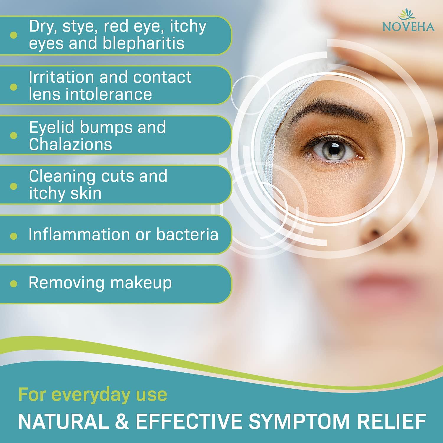 NOVEHA Eyelid & Lash Wipes For Itchy, Dry Eyes, Styes & Blepharitis