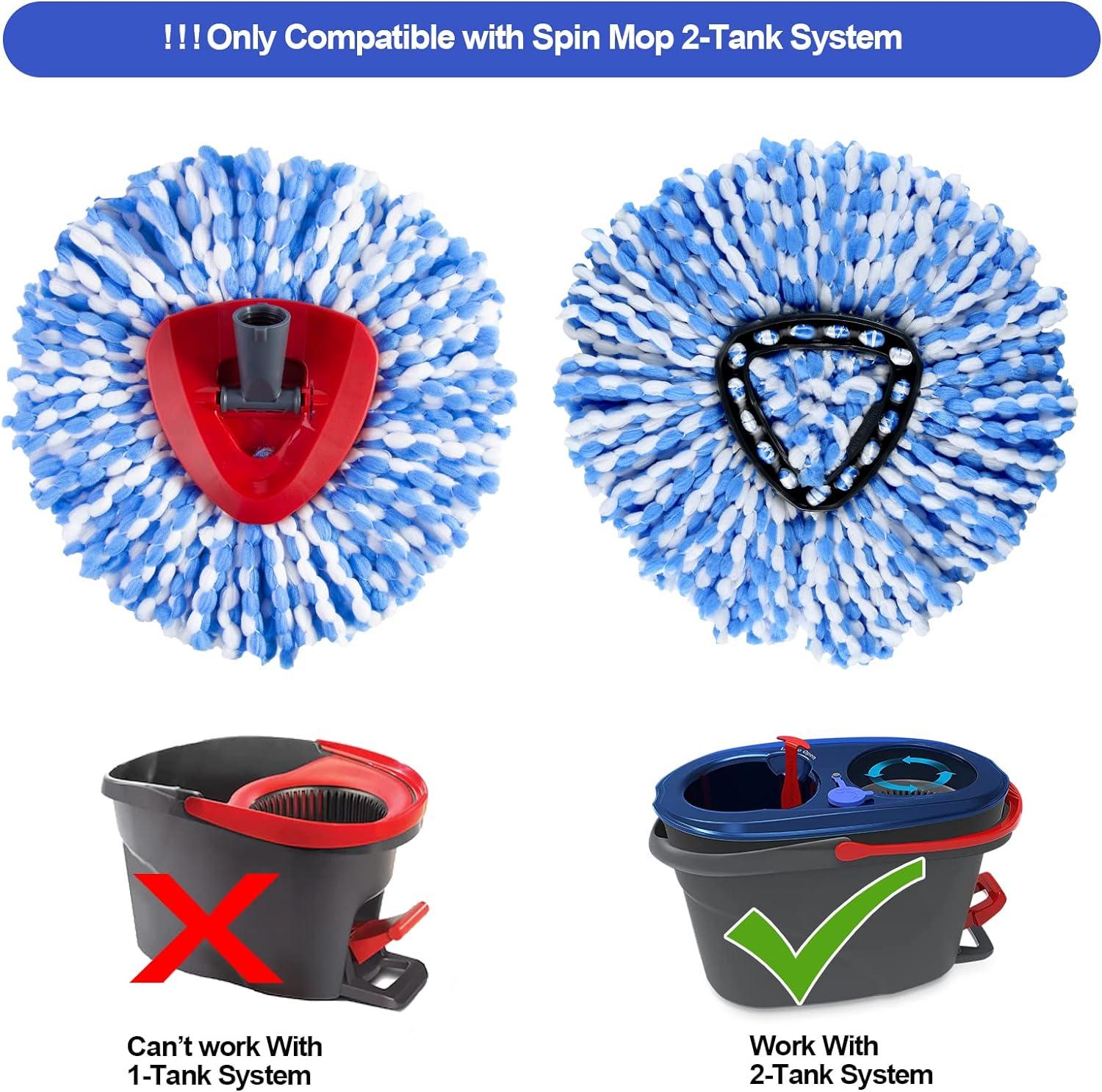 4 Pack O Cedar Spin Mop Replacement Heads Fluffy Microfiber, Machine