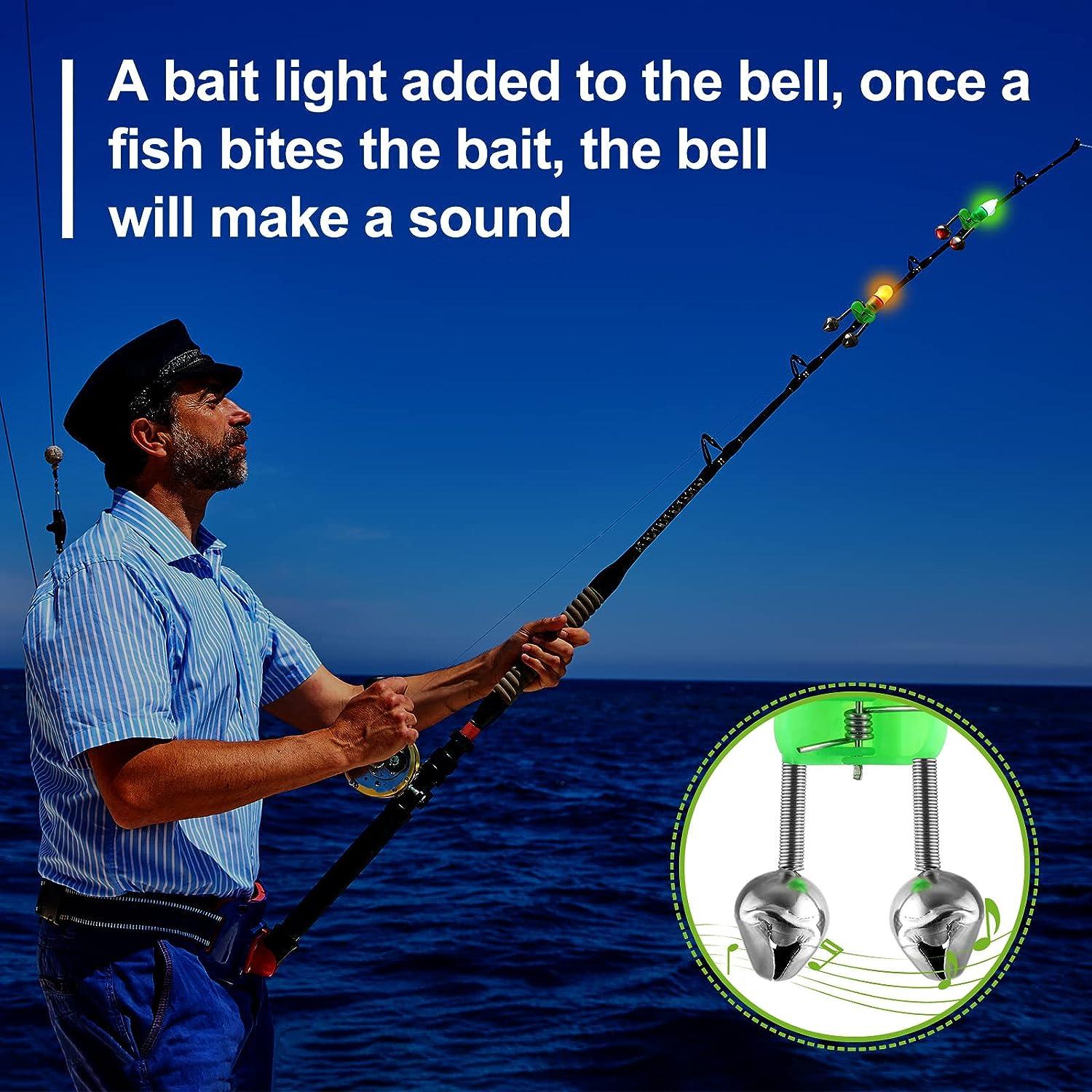 120 Pcs LED Night Fishing Rod Bait Alarm and Indicator Set Dual