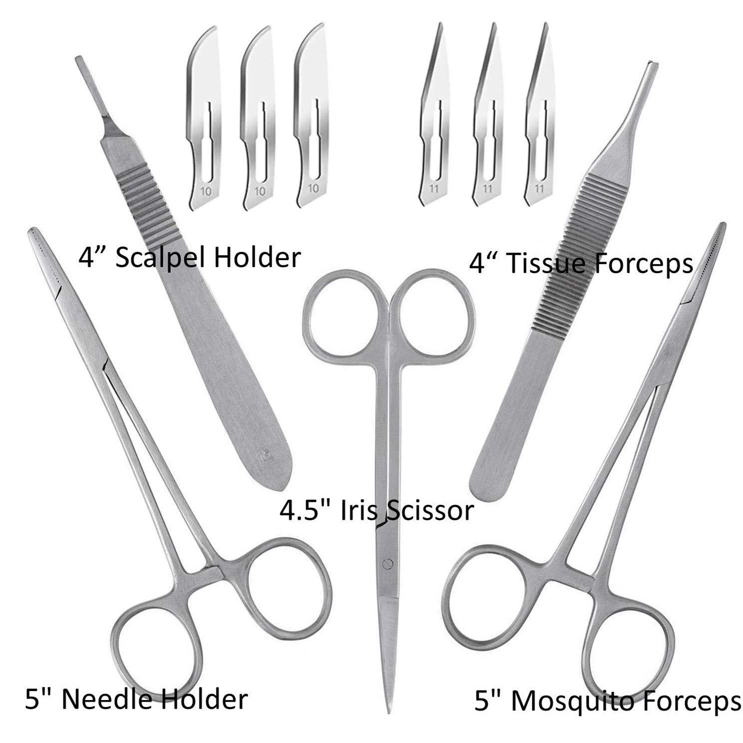 Suture Kit | Suture Practice Kit for Medical Students | 24 Mixed Sutures  Thread with Needle and Suture Tool kit | for Medical, Nursing, and Vet