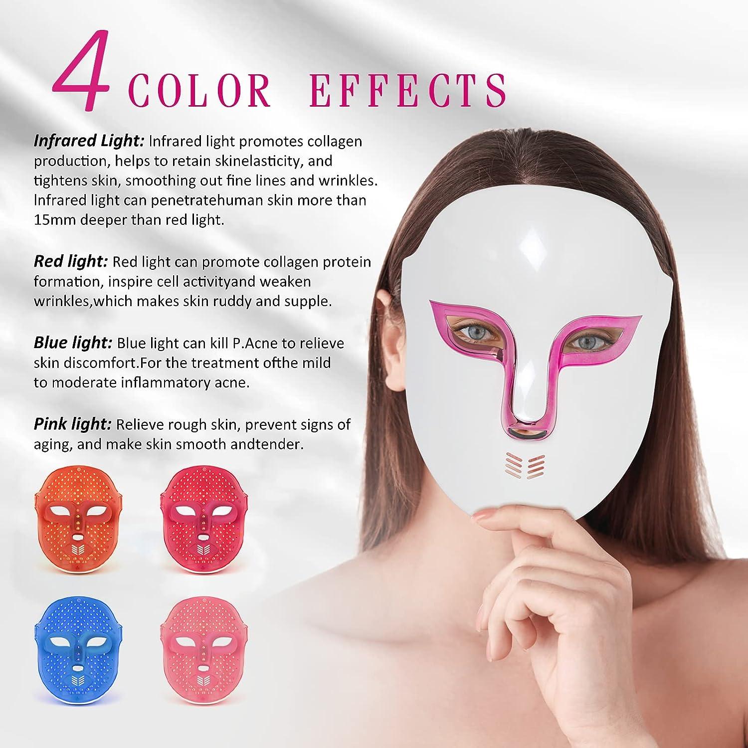  Auxoliev LED Light Therapy Face Mask FSA HSA Approved,Blue  Light Therapy Acne Removal,Infrared Light Photon Spa Treatment Face Home  Skin Care，Red Light Therapy for Wrinkle Removal : Beauty & Personal