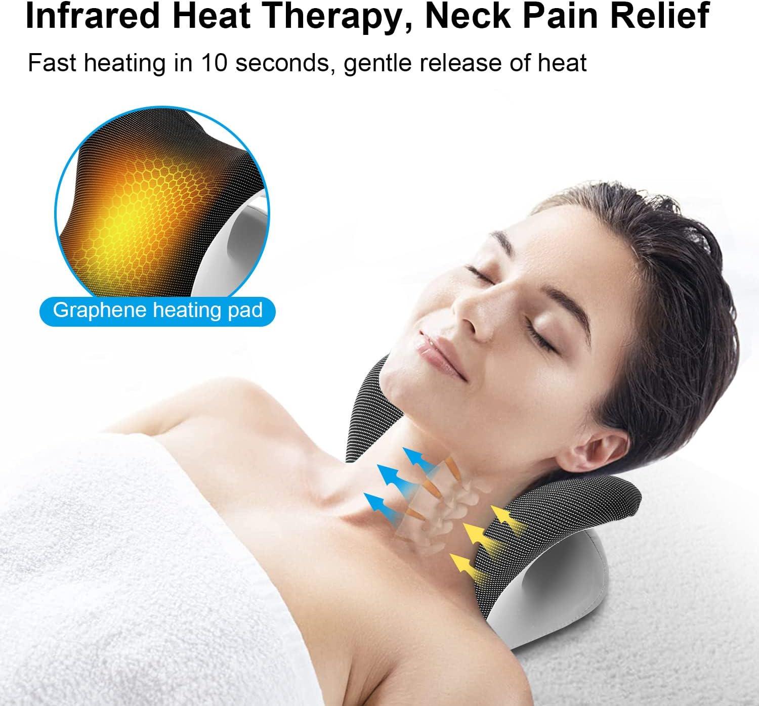 Liipoo Heated Neck Stretcher with Magnetic Therapy Pillowcase, Neck and  Shoulder Relaxer Chiropractic Pillows, Cervical Traction Device for Relieve  TMJ Headache Muscle Tension Spine Alignment Black