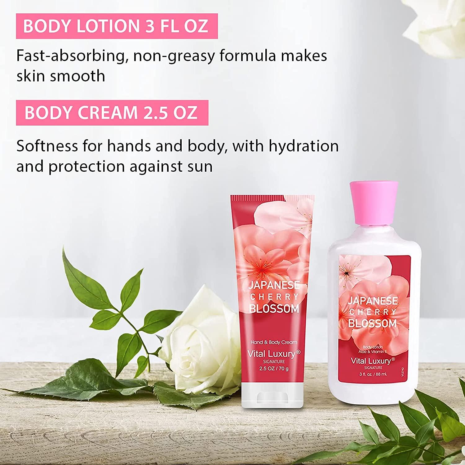 Japanese Cherry Blossom Luxury Bath & Body Kit - 3oz Gift Set for