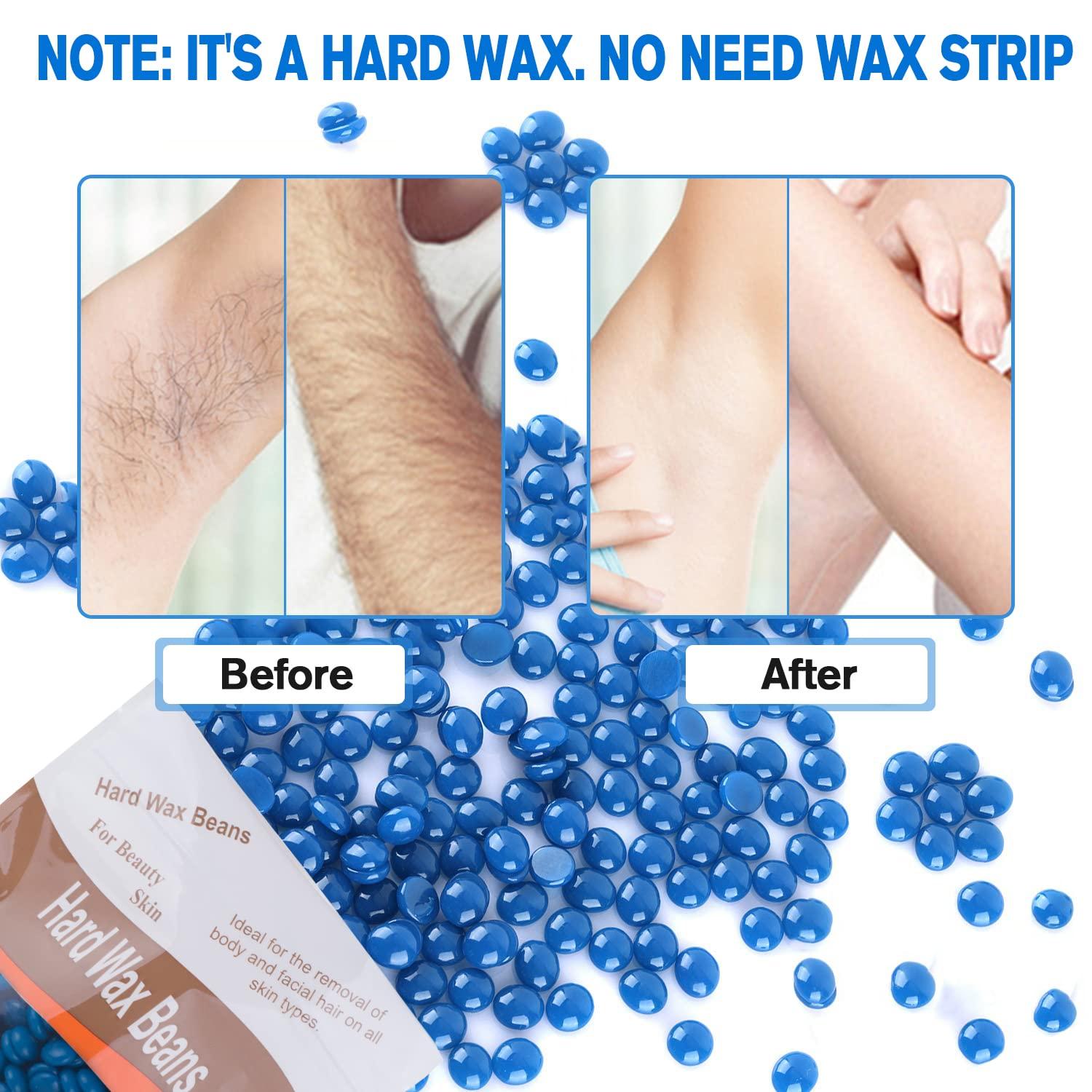Wax Beads, Hard Wax Beads for Hair Removal, Leaflai 1lb Wax Beads for Hair  Removal for Brazilian, Underarms,Bikini, Back and Chest Large Refill Pearl  Beans for Wax Warmer (Chamomile) 1 Pound