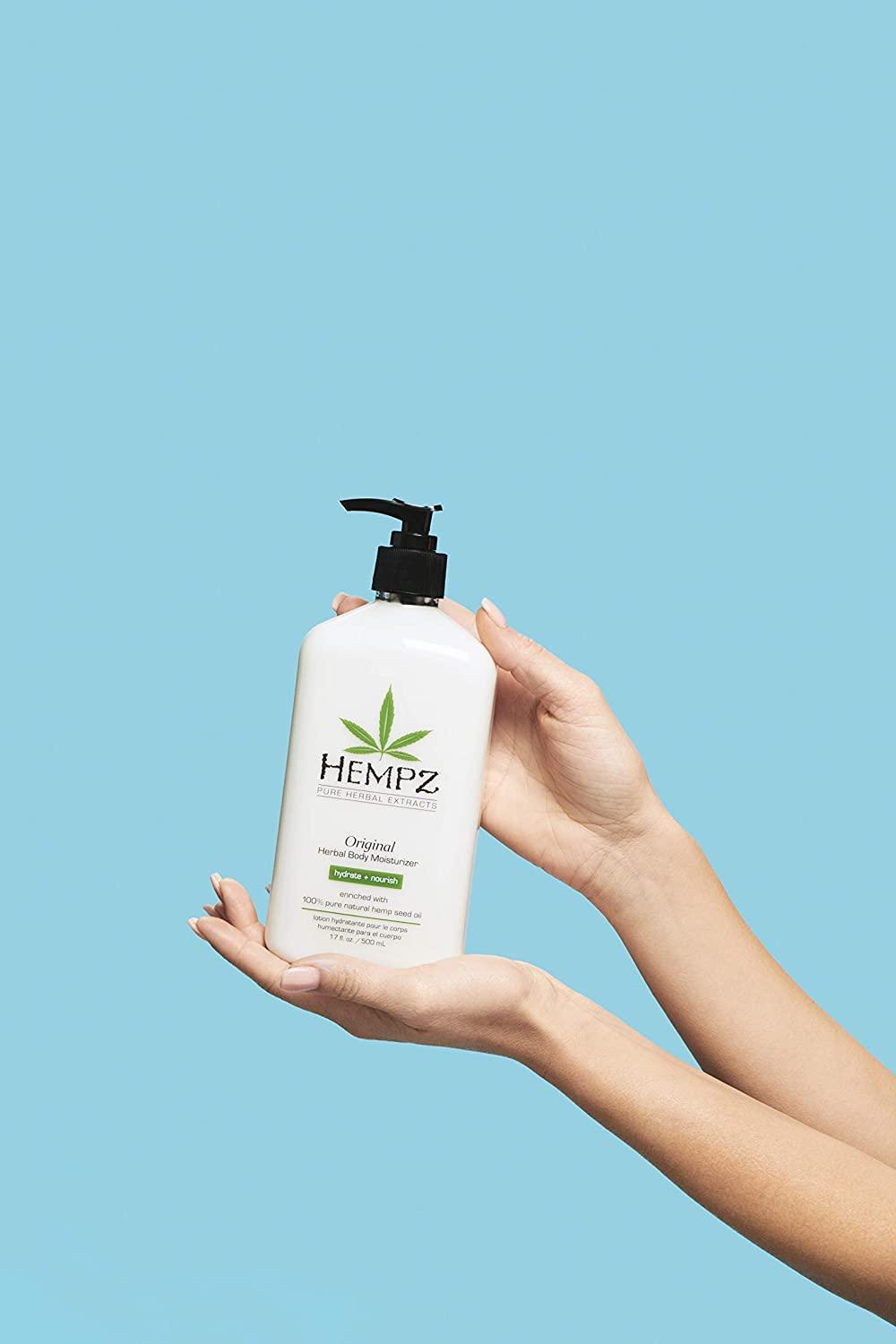 Hempz Original Natural Hemp Seed Oil Body Moisturizer 3 Pack Bundle Shea Butter Ginseng Vegan Floral Banana Scent 17 Fl Oz