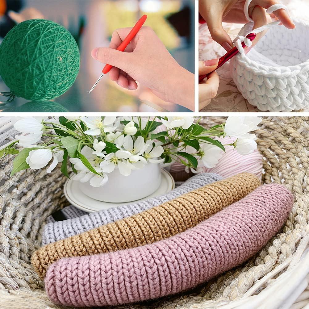 Katech 8 Pieces Ergonomic Crochet Hooks Colorful Plastic Handle