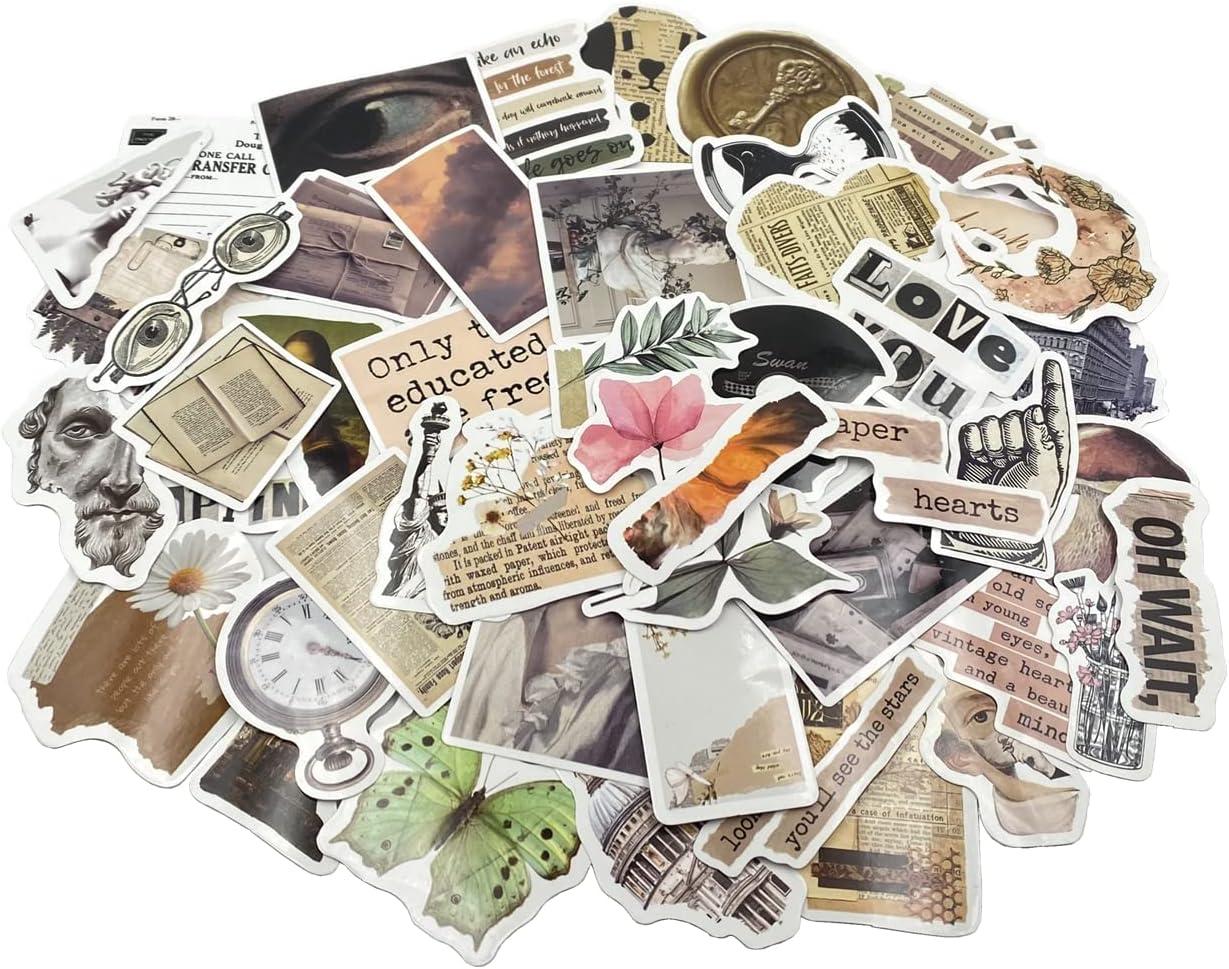  100pcs Vintage Aesthetic Stickers for Water Bottles