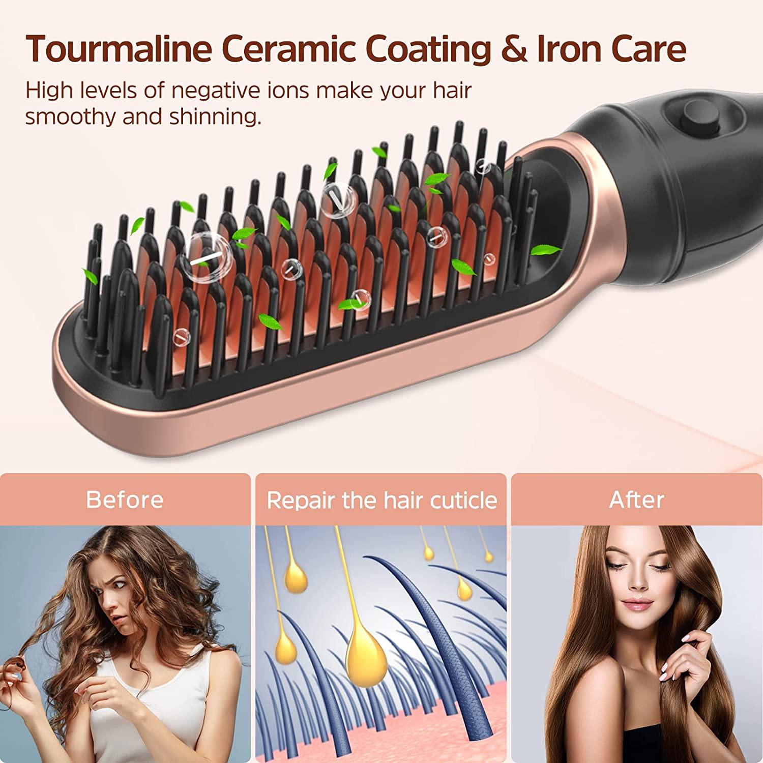 Curling Iron, 6 in 1 Curling Wand Set with Hair Straightener Brush,  Professional Hair Curler with 6 Interchangeable Ceramic Barrels, Instant  Heat Up Hair Iron with Heat Resistant Glove Gold