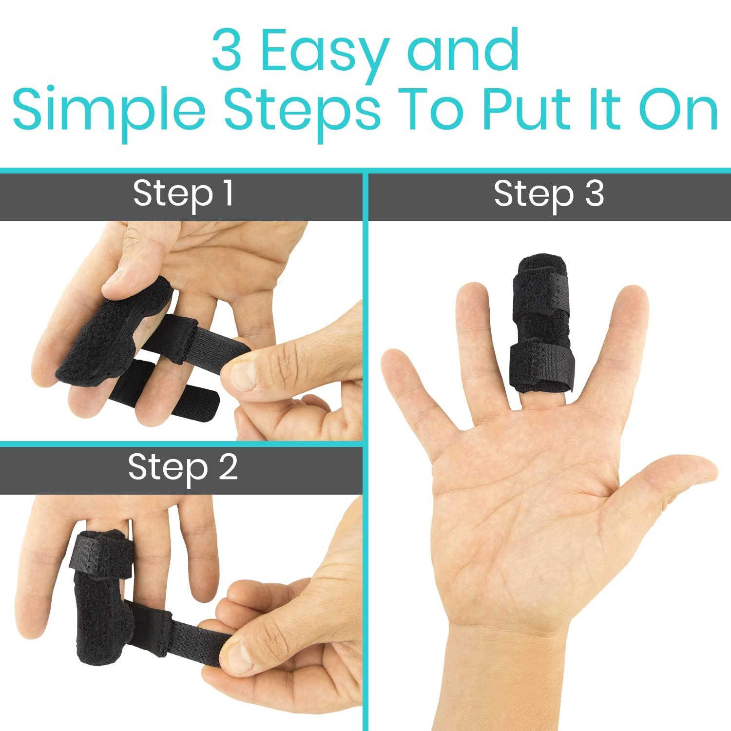 Vive Finger Splint (2 Pack) Universal Finger Straightener Broken