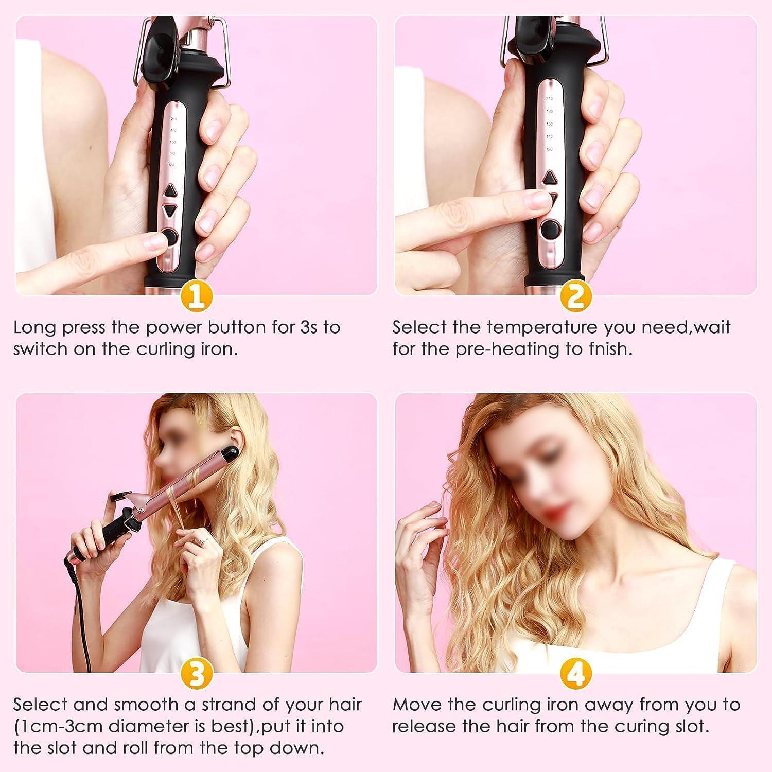 32mm Ceramic Curling Iron - Adjustable Temperature for Large Curls