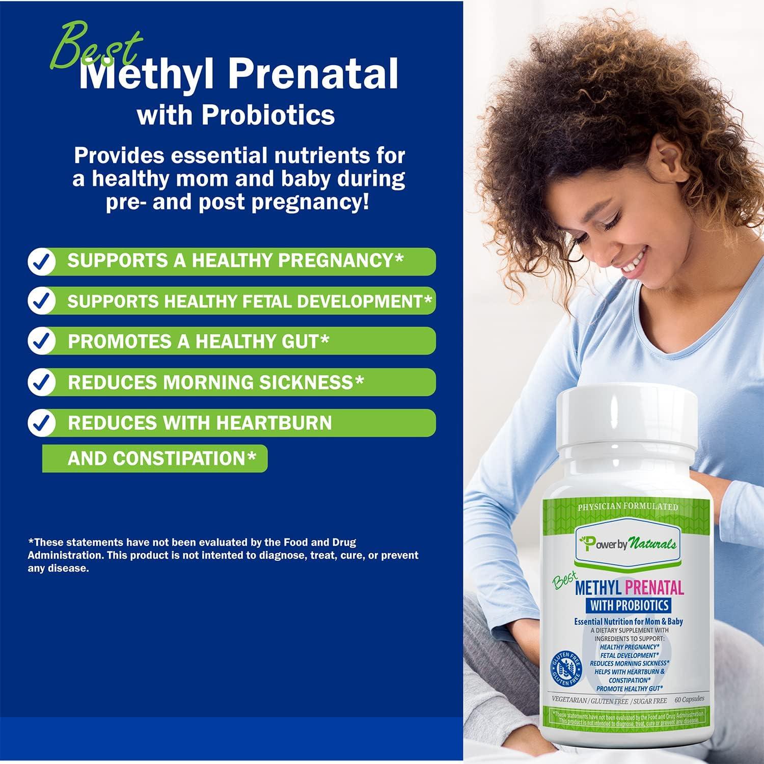 Power By Naturals Methyl Prenatal Vitamin with Probiotics Essential