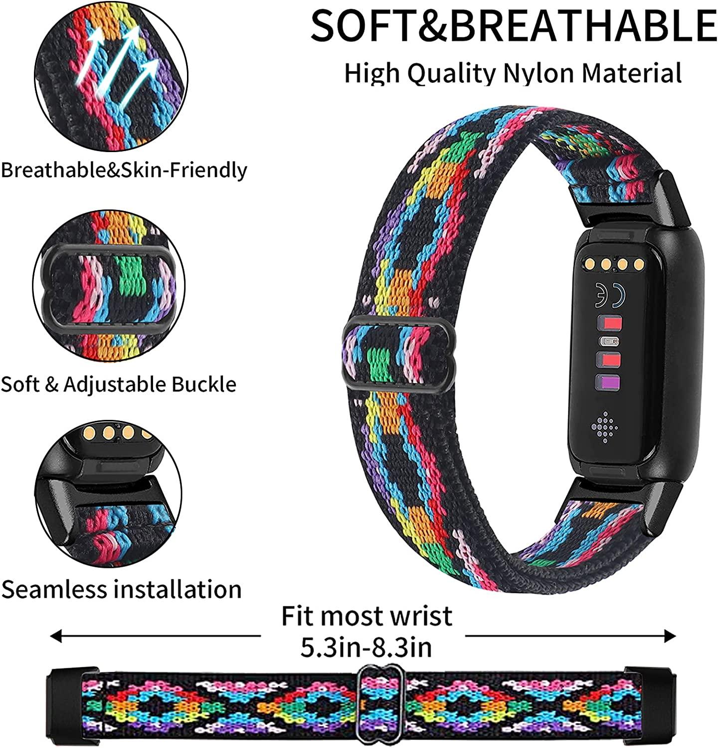 Multicolor Nylon Fabric Smart Watch Band Sport Fitness Quick on