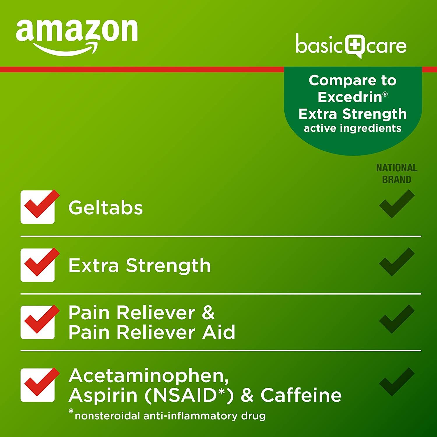 Amazon Basic Care Headache Relief, 80 Count Geltabs