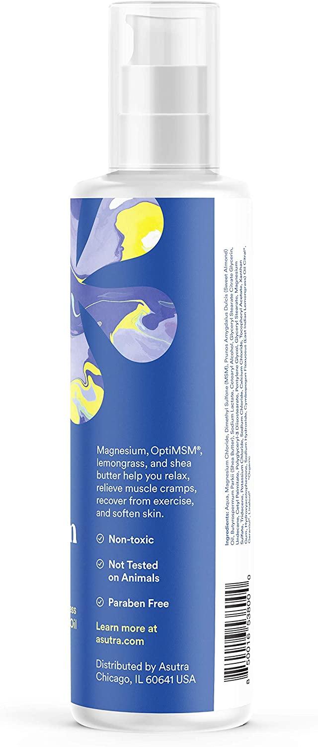 ASUTRA Everyday Magnesium Lotion with OptiMSM, 6.76 Fl Oz Rapid