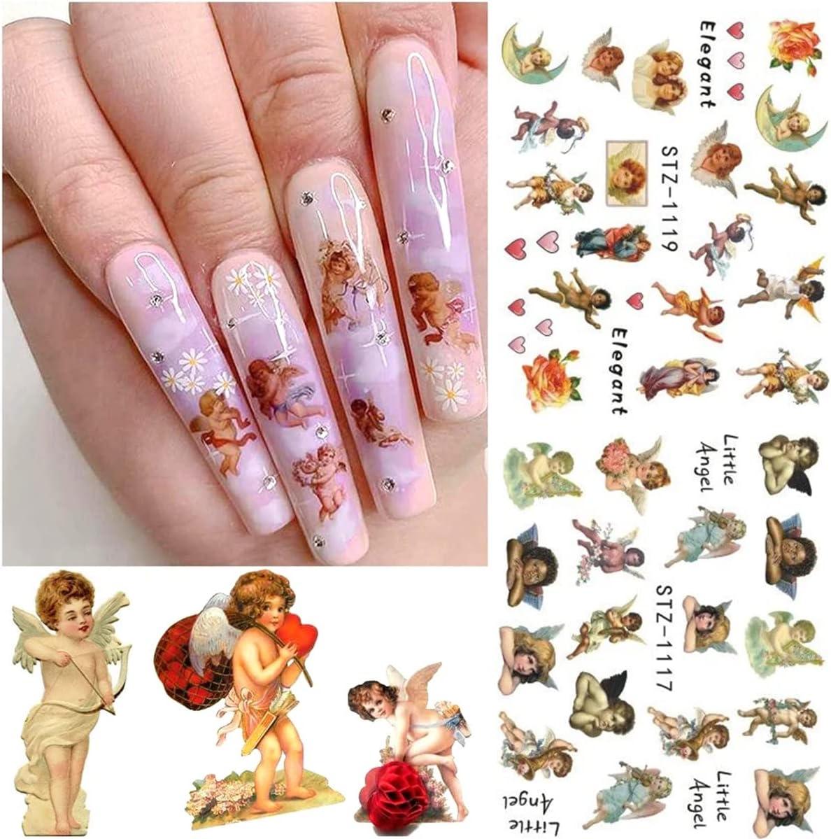 30 Rolls Nail Art Stickers Angel Pattern Nail Stickers Angel And Flower  Mixed Style Nail Stickers Transfer Decal Nail Art Decorations Tips Charms  Acce | Fruugo ES