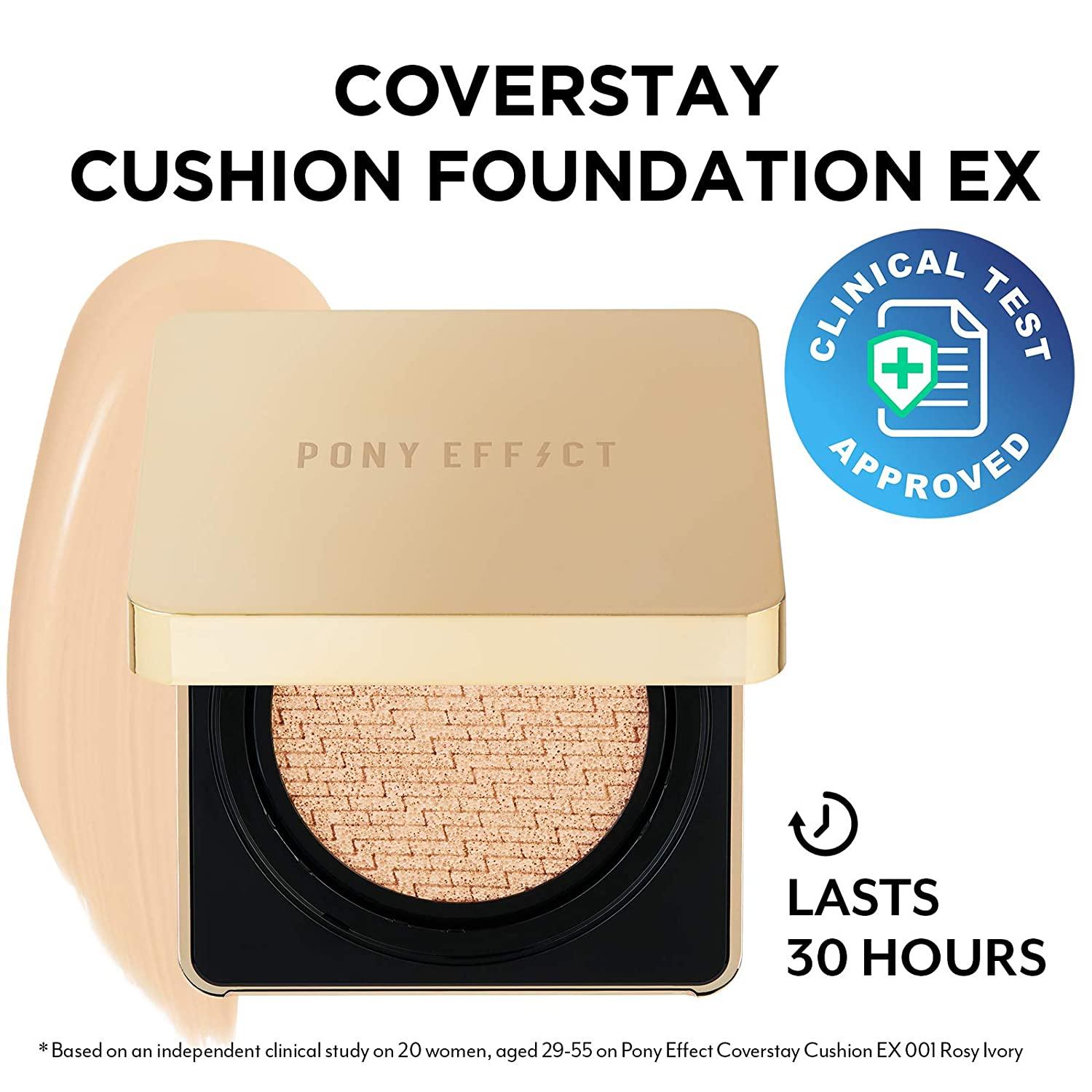 PONY EFFECT Coverstay Cushion Foundation Ex Rosy Ivory 001 Long