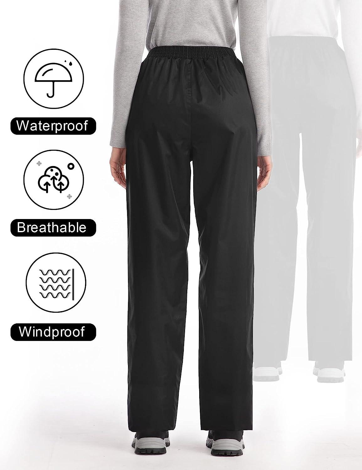 iCreek Women's Rain Pants Waterproof Breathable Windproof