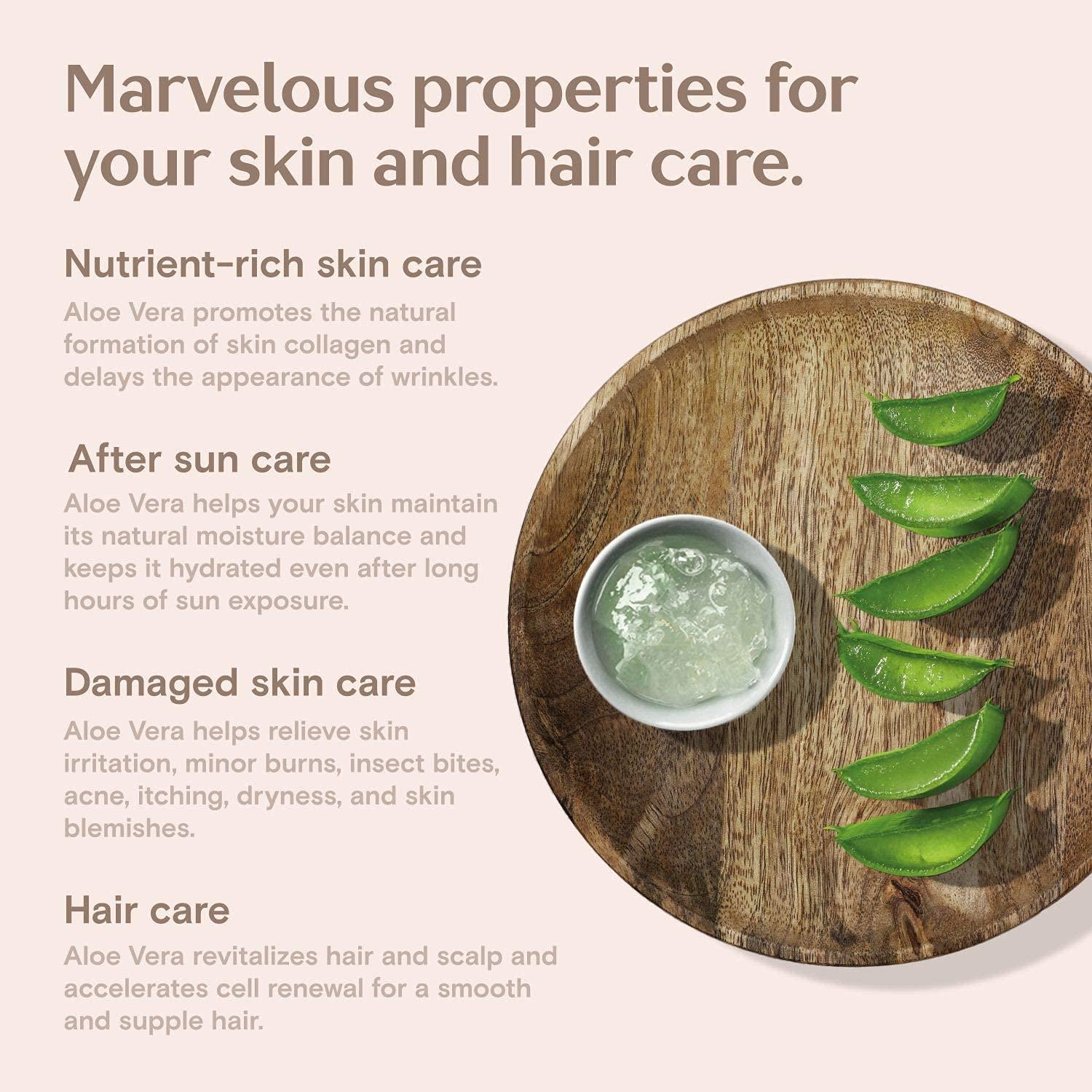 Skin Compliments Bio Aloe Vera Gel - Natural Moisture Care & After Sun with  Hyaluronic Acid Panthenol & Spirulina - 200ml Violet Glass Bottle - ...