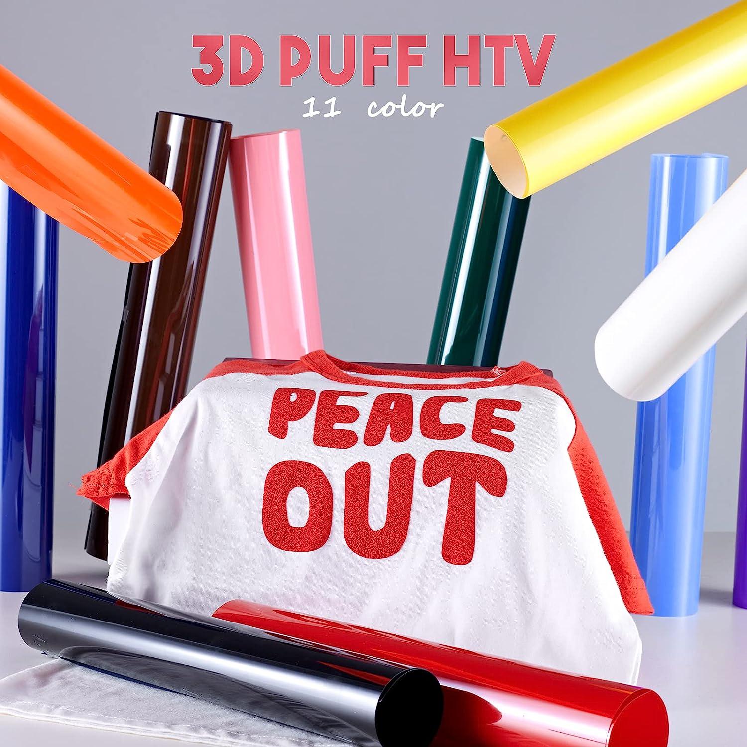 3D Puff Heat Transfer Vinyl 2 Sheets 12x10 Glow Puffy HTV Iron on Vinyl  Orange
