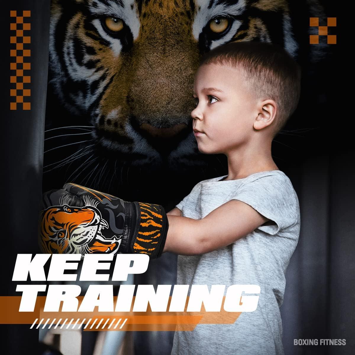 RAGECAMEL Kids Boxing Gloves with Handwraps Training Boxing Set for 3