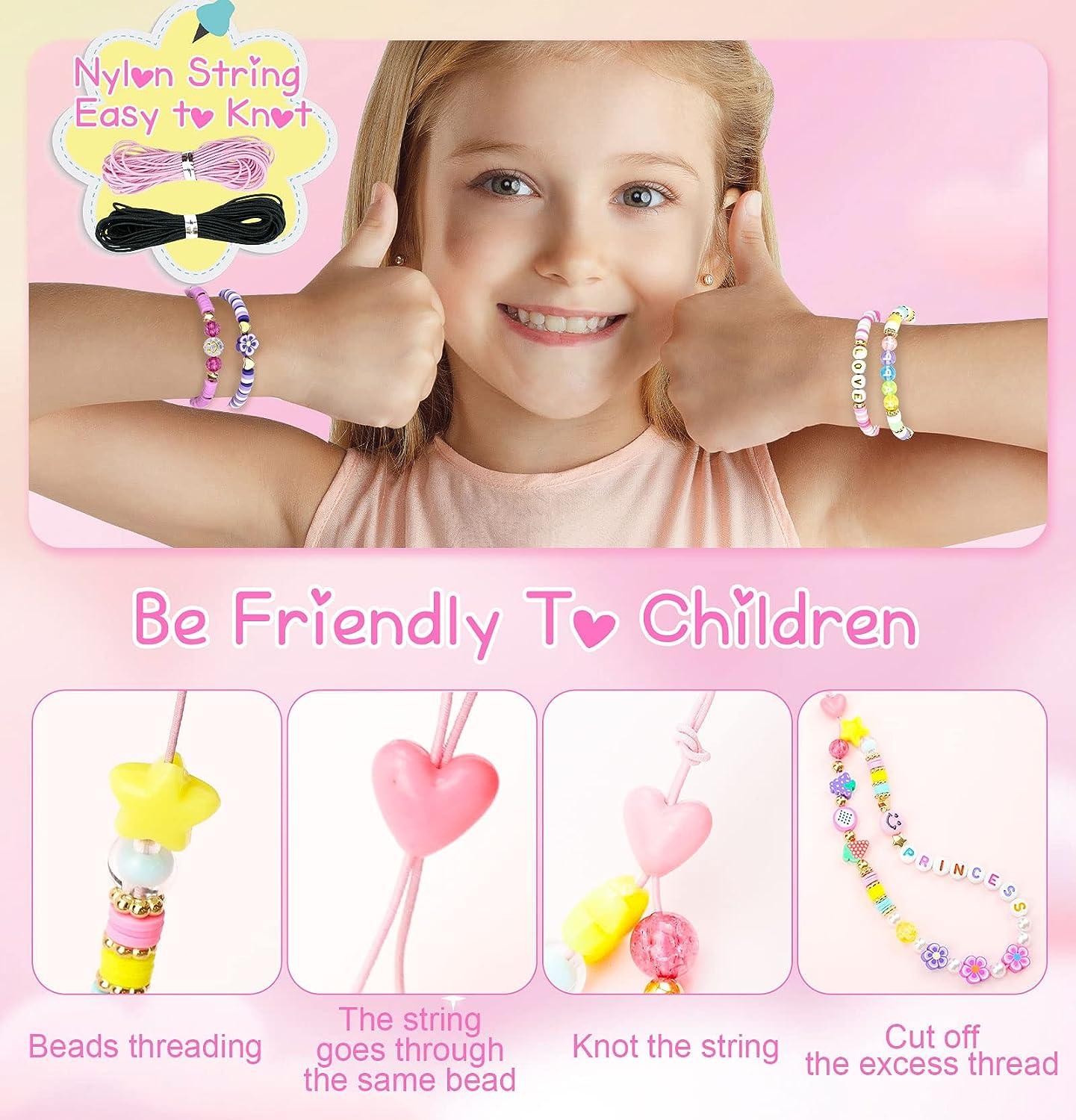 DIY Little Girl Bracelets Making Kit Girl Party Activity Box Craft  Personalized Jewelry Making Kit for Girls DIY Stretchy Name Bracelet -   Canada