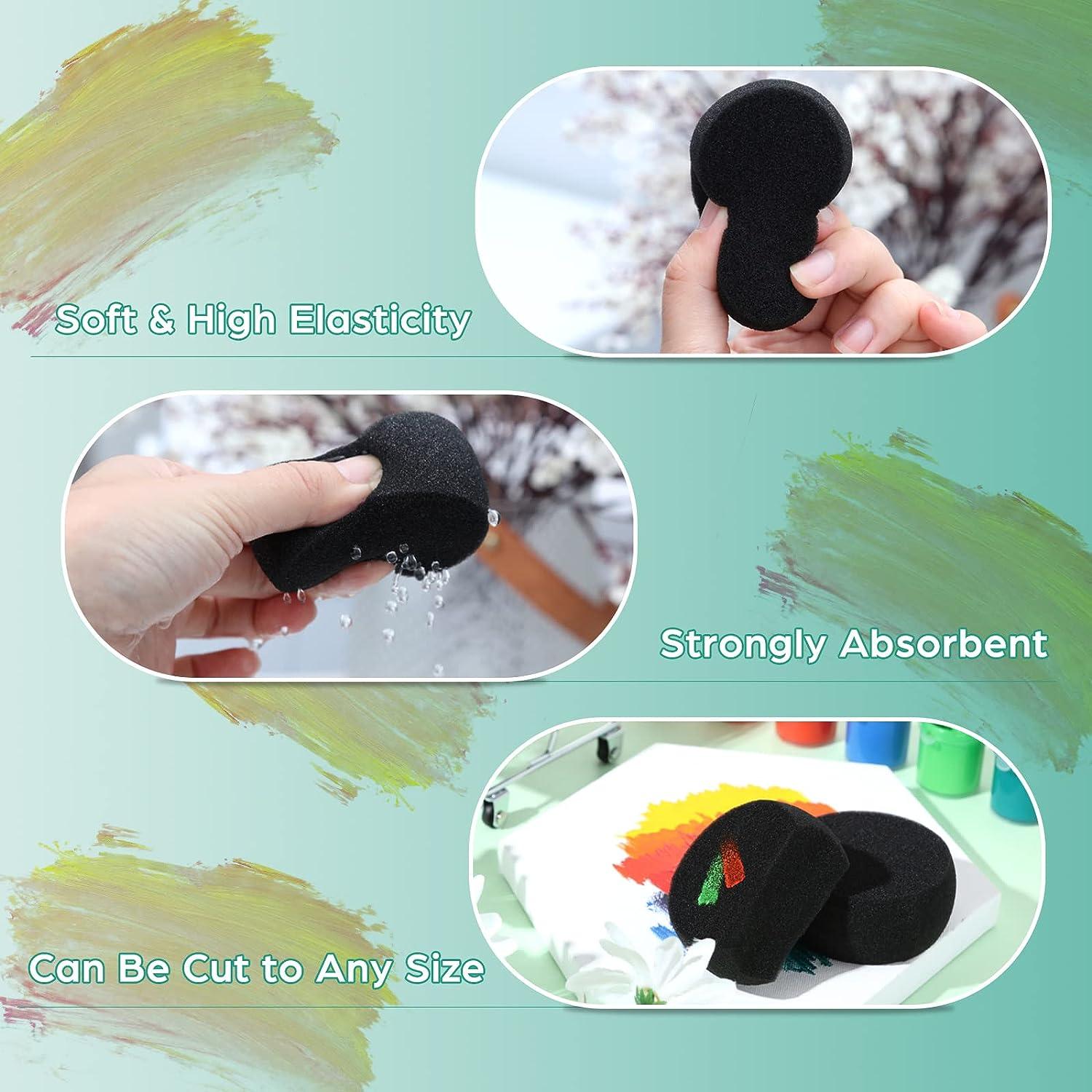 Black Face Painting Sponges 60 Pcs Set for Makeup, Crafts, Art Work