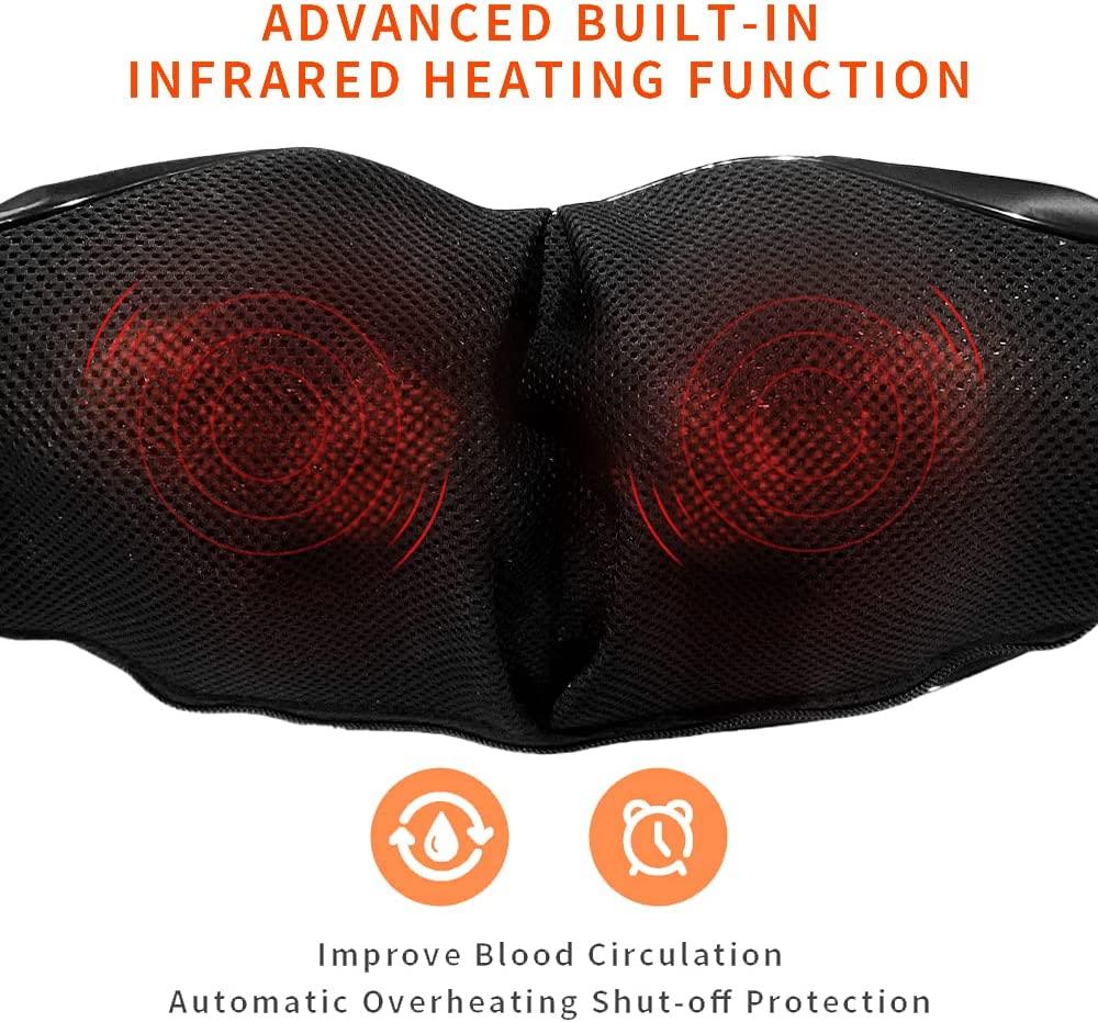 Breo Neck Massager with Heat, Cordless Shiatsu Massager for Neck Back Pain  Relief, Soothe Neck Strains for Home Office & Travel Use, APP Control, Gift