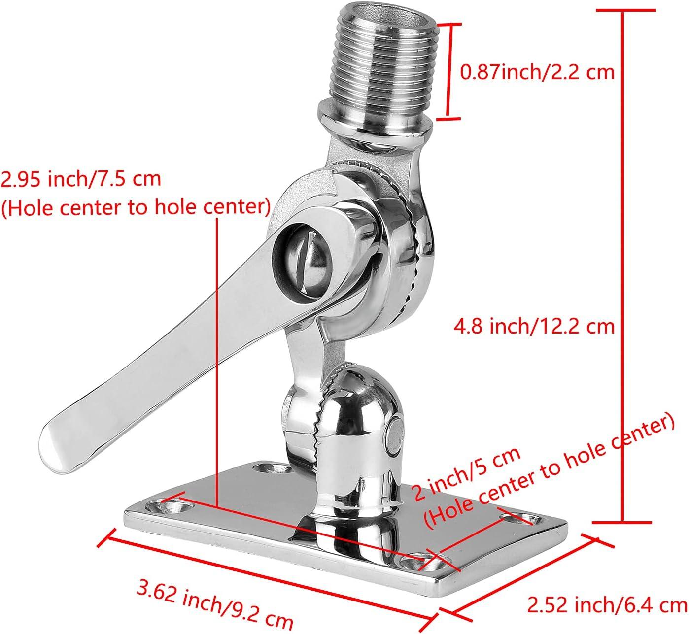 Marine VHF Antenna Mounts, Adjustable Base VHF Antenna Mount for Boat