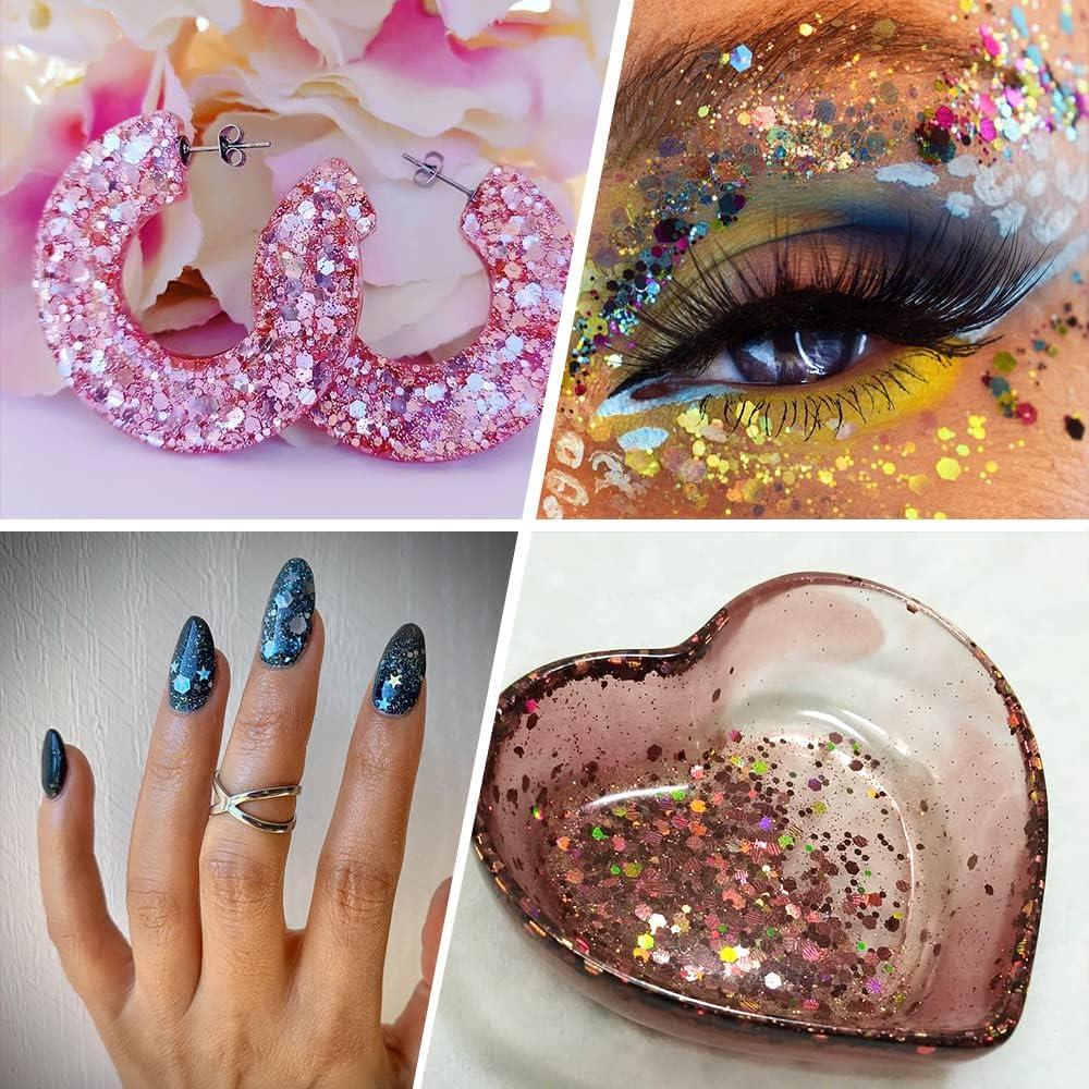 NAILS, Rainbow Glitter Highlighter Nails, Cosmetic Proof