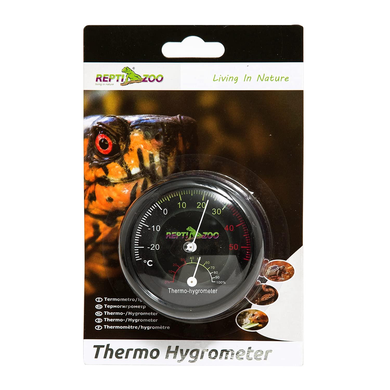 REPTI ZOO Reptile Terrarium Thermometer Hygrometer Dual Gauges Pet Rearing  Box Reptile Thermometer and Humidity Gauge