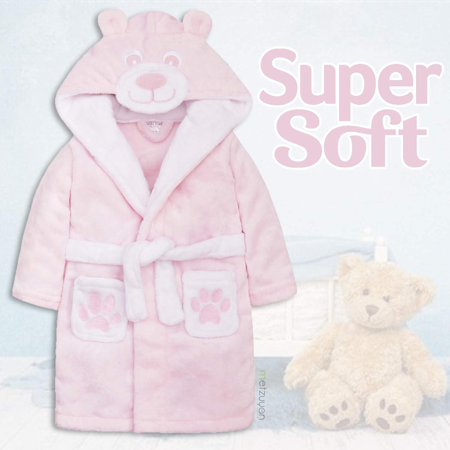 Metzuyan Baby Boys & Girls Teddy Bear Hooded Dressing Gown 12-18 Months  Pink | Buy Now with Express International Delivery | GoSupps.com