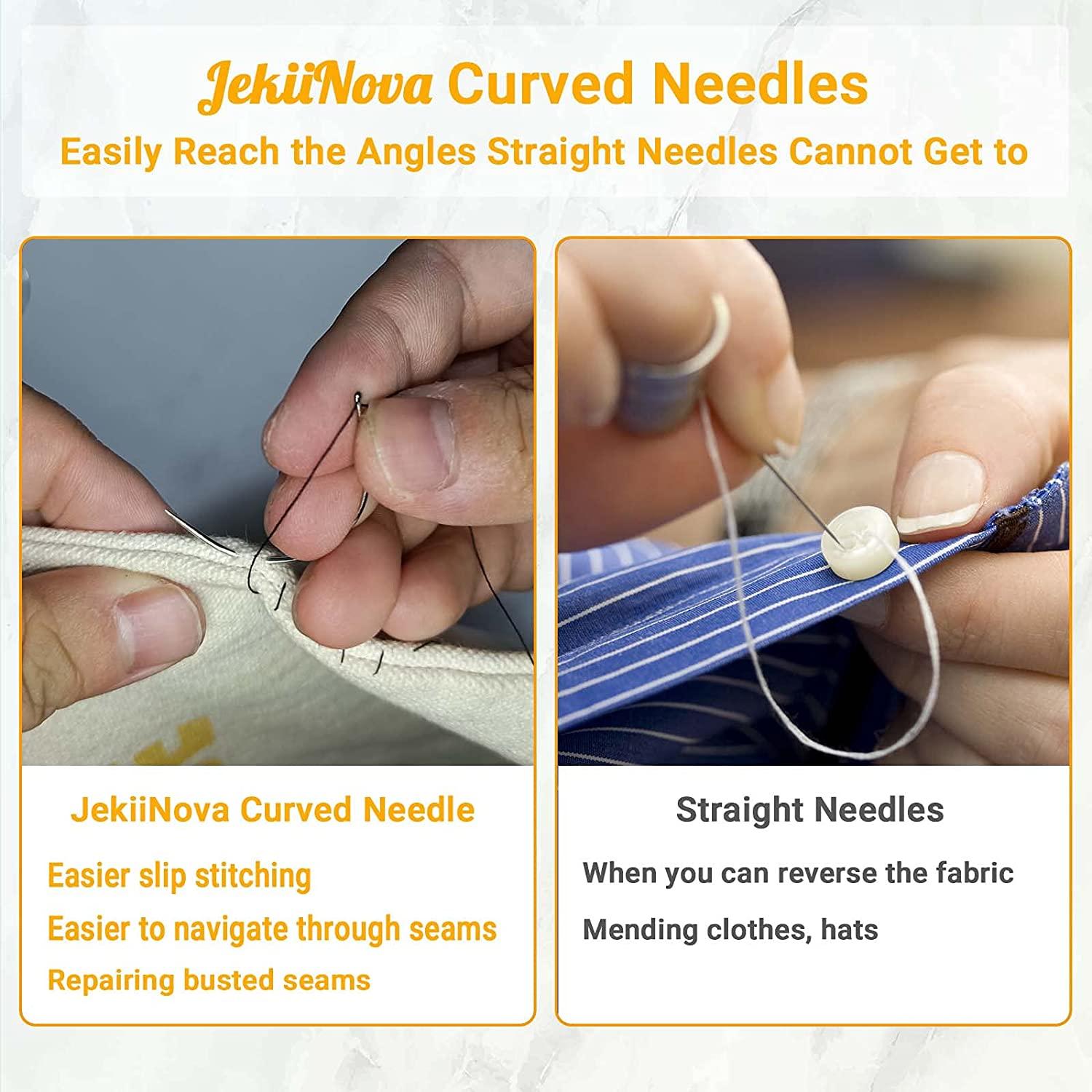 50 PCS Curved Needles, Curved Sewing Needles for Leather Projects