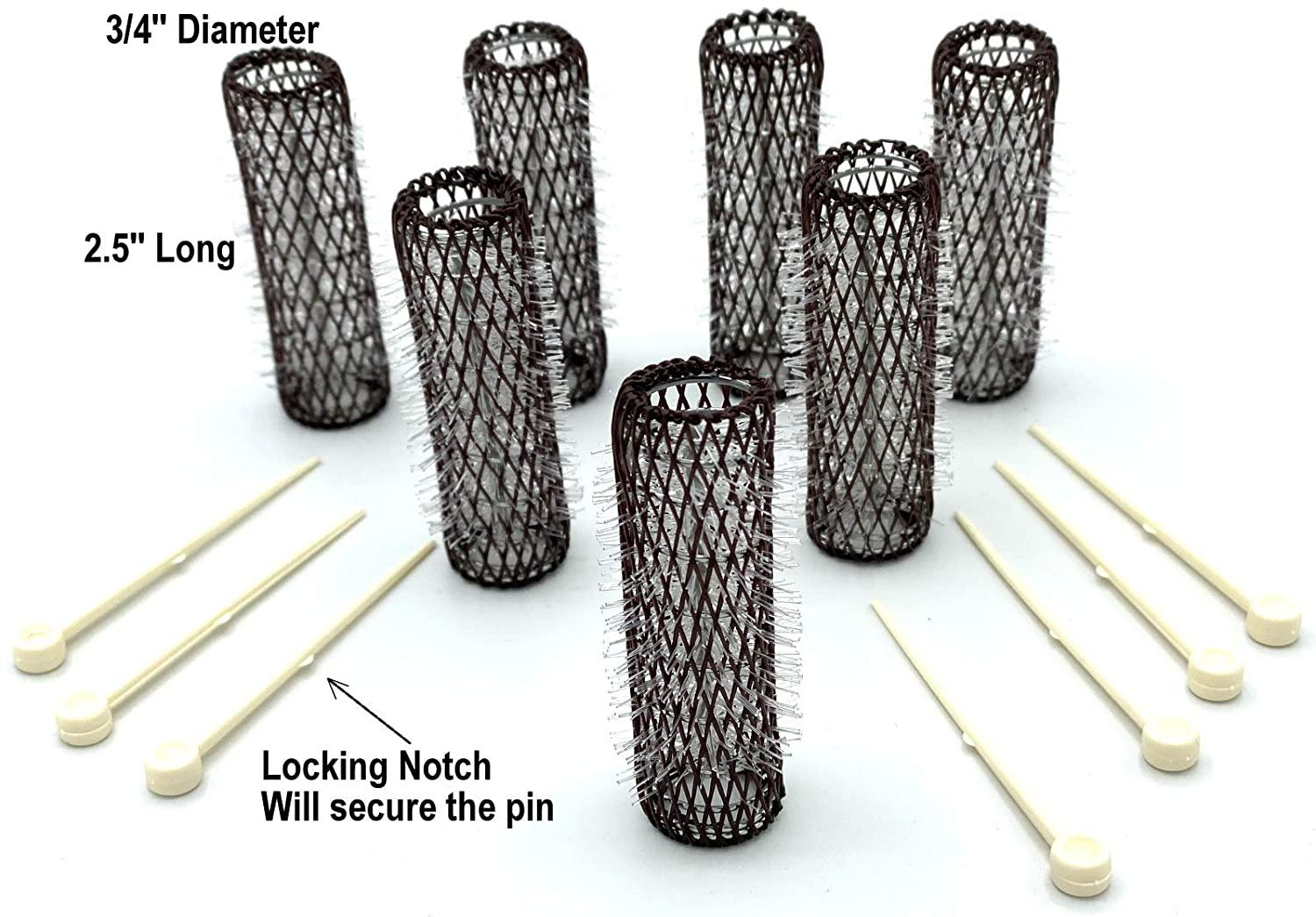 ALAZCO 14 pc Vintage Style Hair Roller Medium BRUSH ROLLERS & PINS Mesh Hair Curlers With