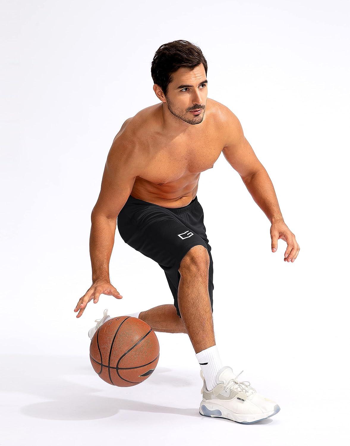 G Gradual Men's Basketball Shorts with Zipper Pockets Lightweight