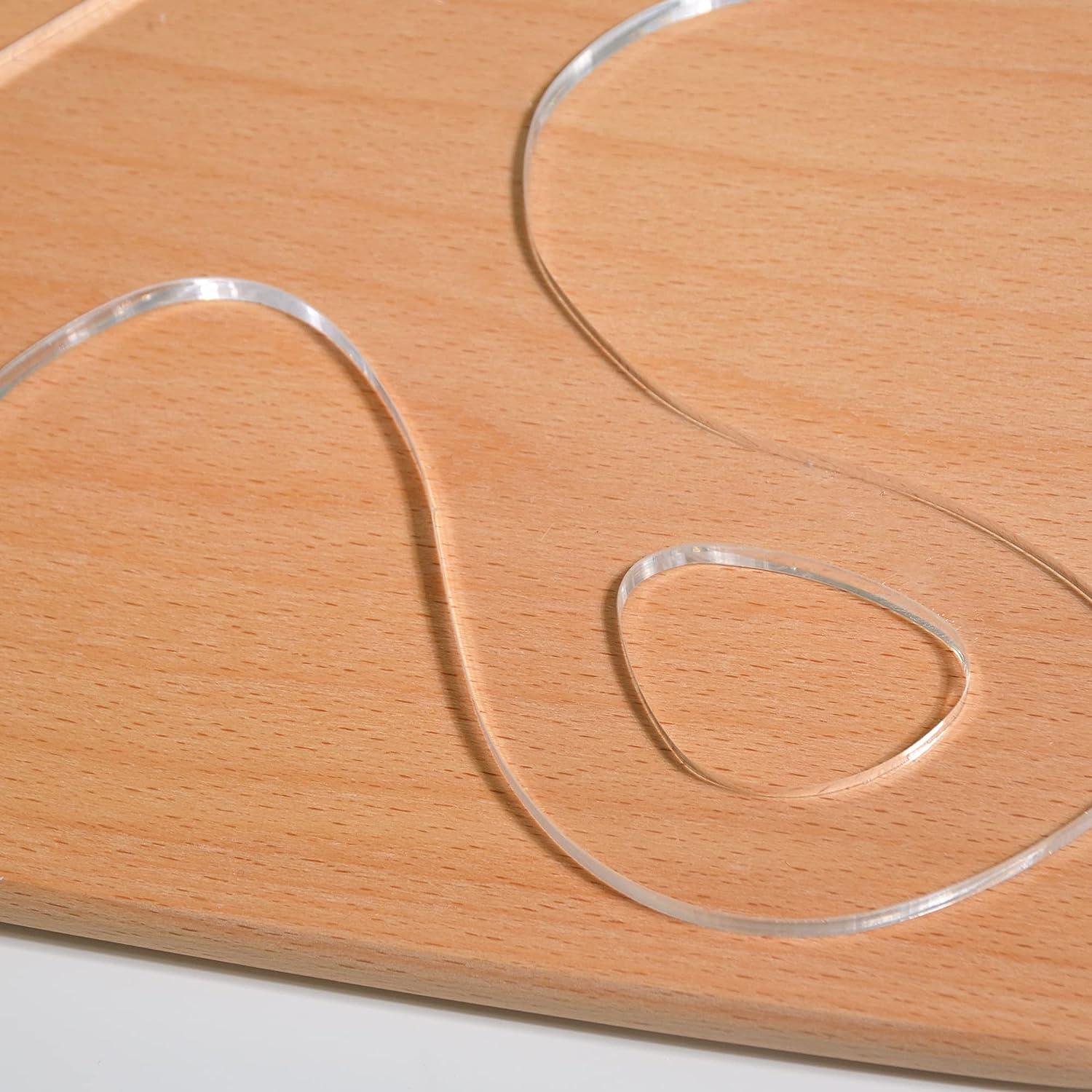 Charcuterie Template Cutting Board with Acrylic Handle 8 x 10