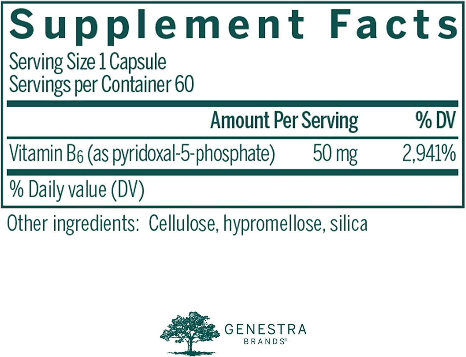 Genestra Brands Active B6 Pyridoxal Pyridoxal5Phosphate (P5P