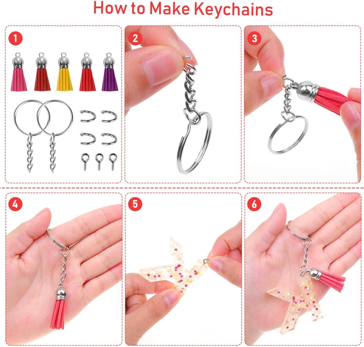Tassel Keychain, Cridoz 400pcs Key Chains and Tassels Set Includes