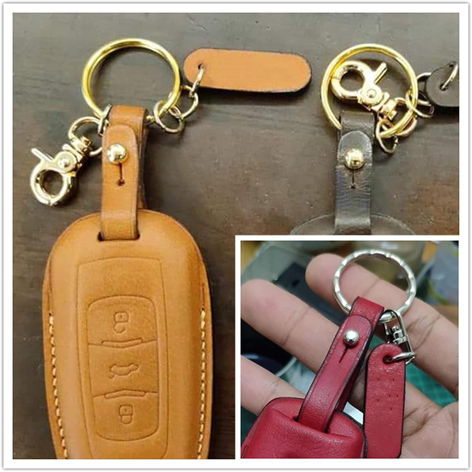 Rivets for Leather 12 Sets Zinc Alloy Screwback Round Head Rivets Rivets  Pull Ring Rivet for Handbag Phone Case (6.5 * 8mm,Gold)